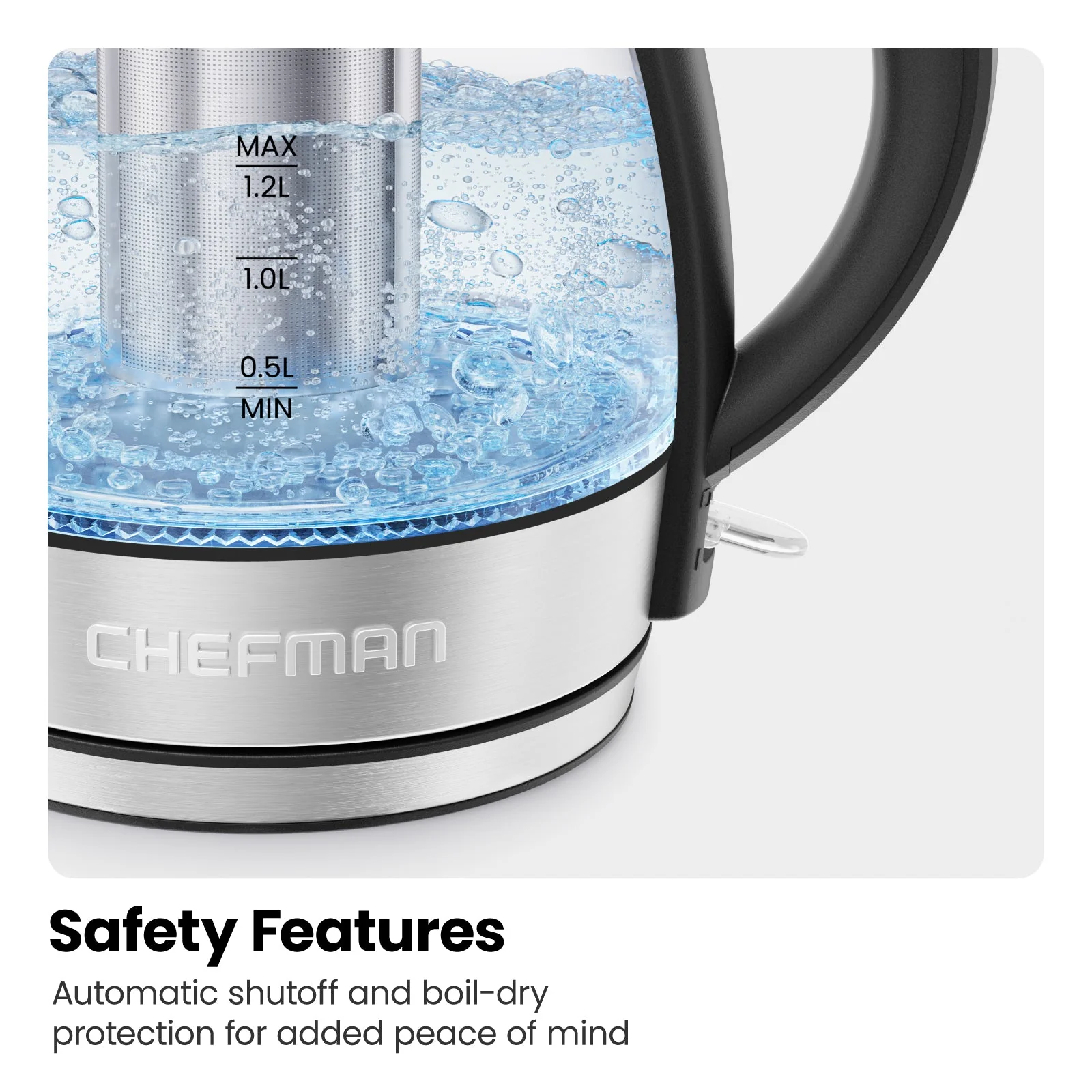 Fast-Boil 1.2L Electric Kettle with Tea Infuser