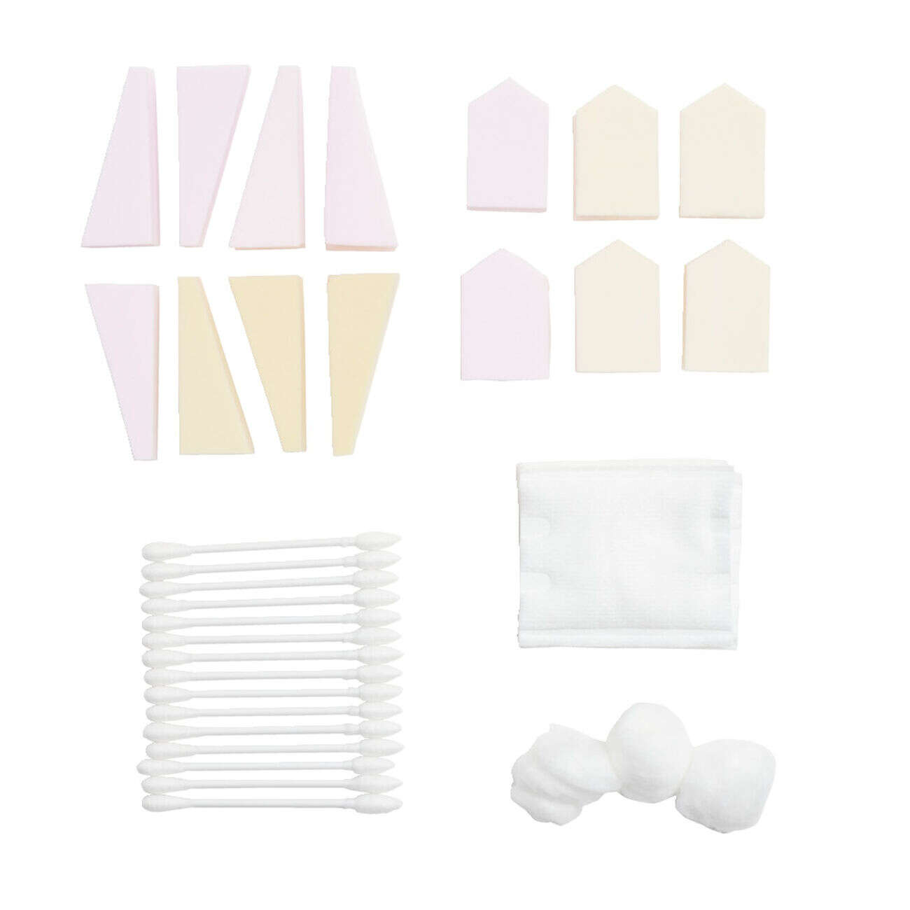 Kit coton et éponge x95 dans boîte rangement 15x10xH10cm