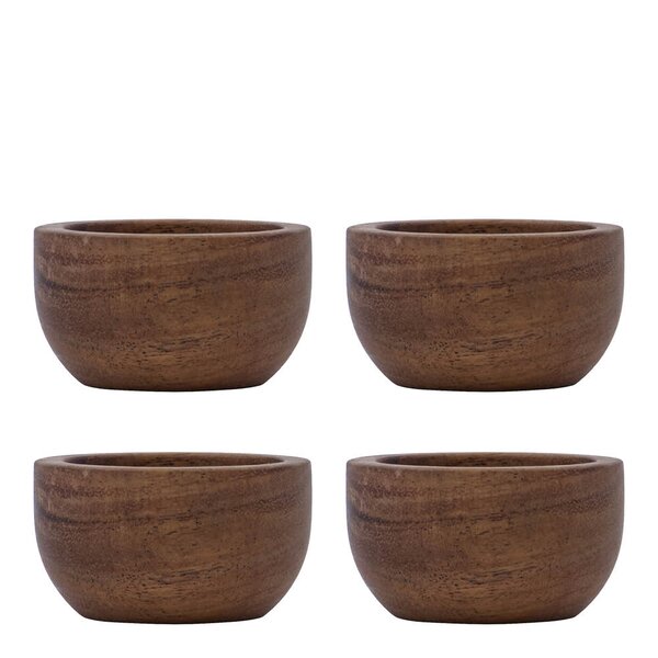 Wood eggeglass 5x3 cm 4 stk akasie