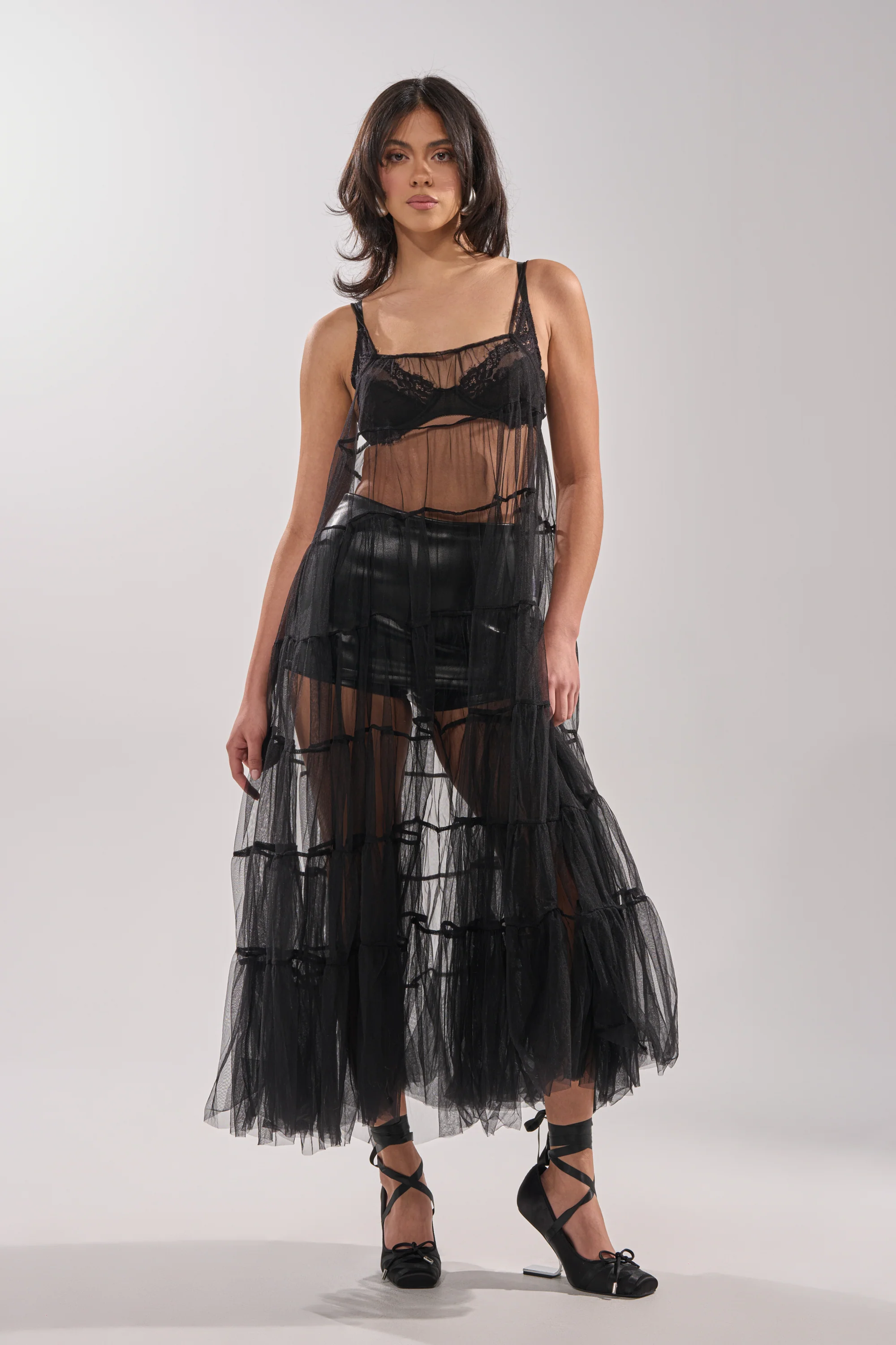 PERFECT FOR LAYERING TULLE MAXI DRESS - Akira Store