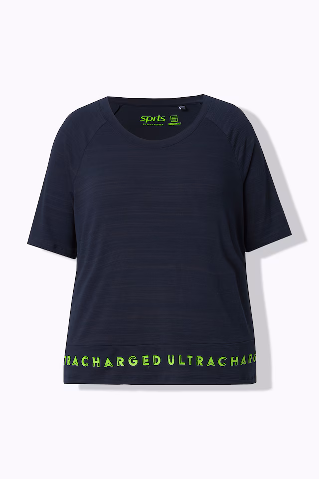 Classic fit half-sleeve crew neck T-shirt with hem inscription