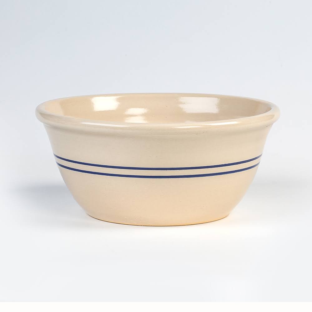 Martinez Pottery Heritage Blue Stripe Stoneware Mixing Bowl - 12