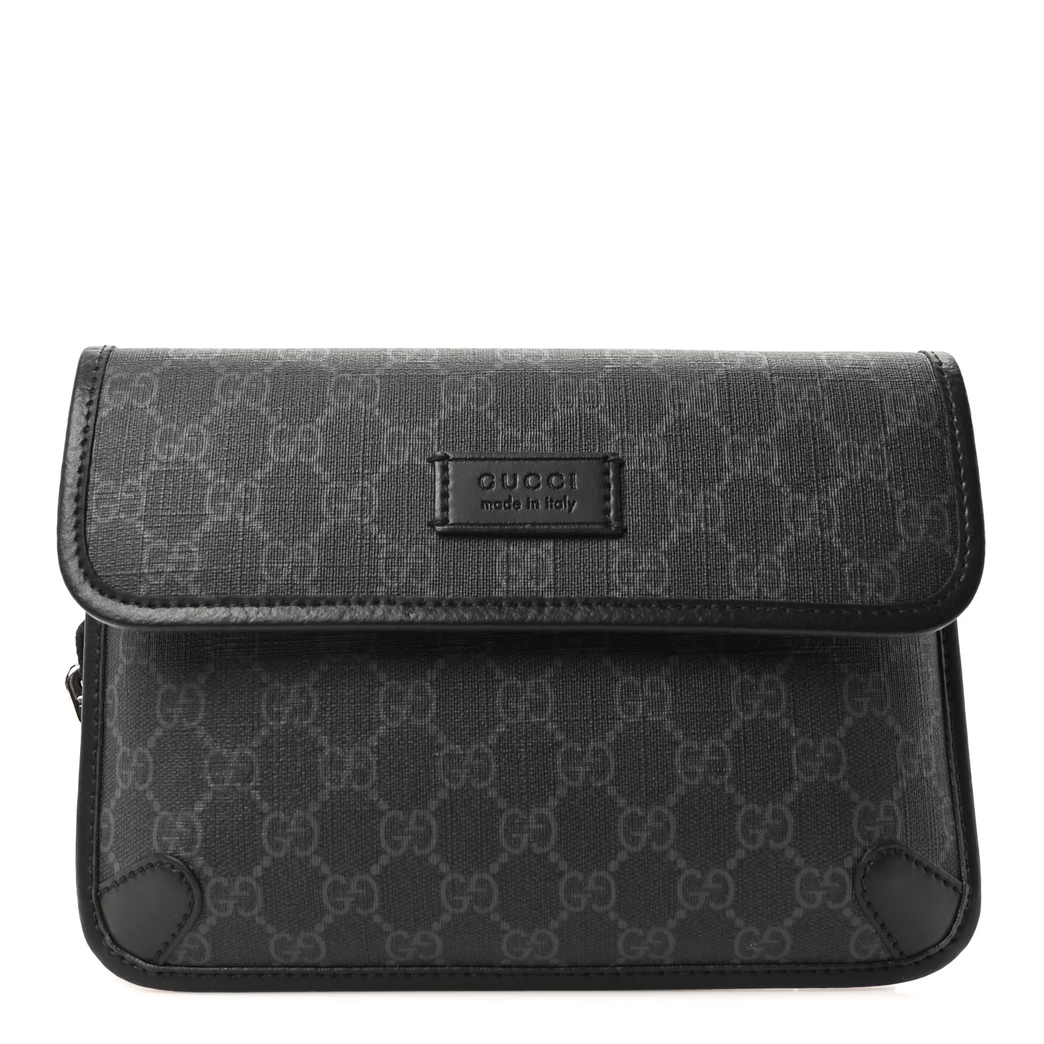 GG Supreme Monogram Web Slim Belt Bag Black Grey