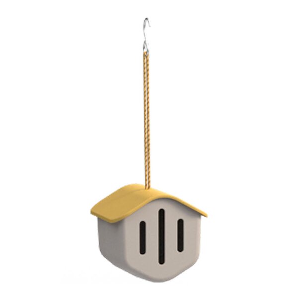 Sommerfuglhus 14 cm beige gul