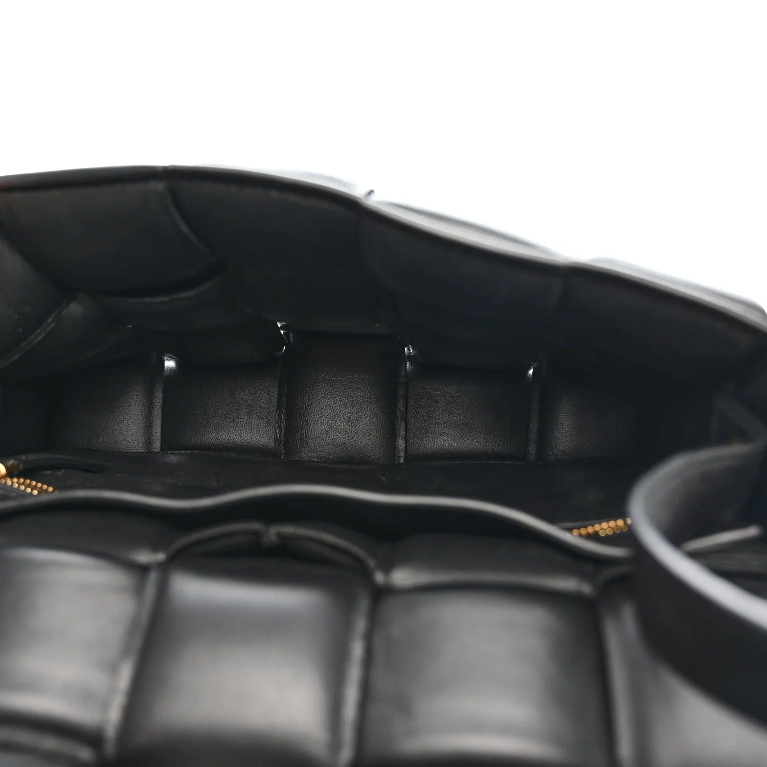 Nappa Maxi Intreccio Padded Cassette Crossbody Bag Black
