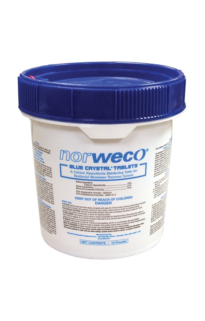 Blue Crystal Wastewater Disinfecting Tablets, 10 lb. Pail