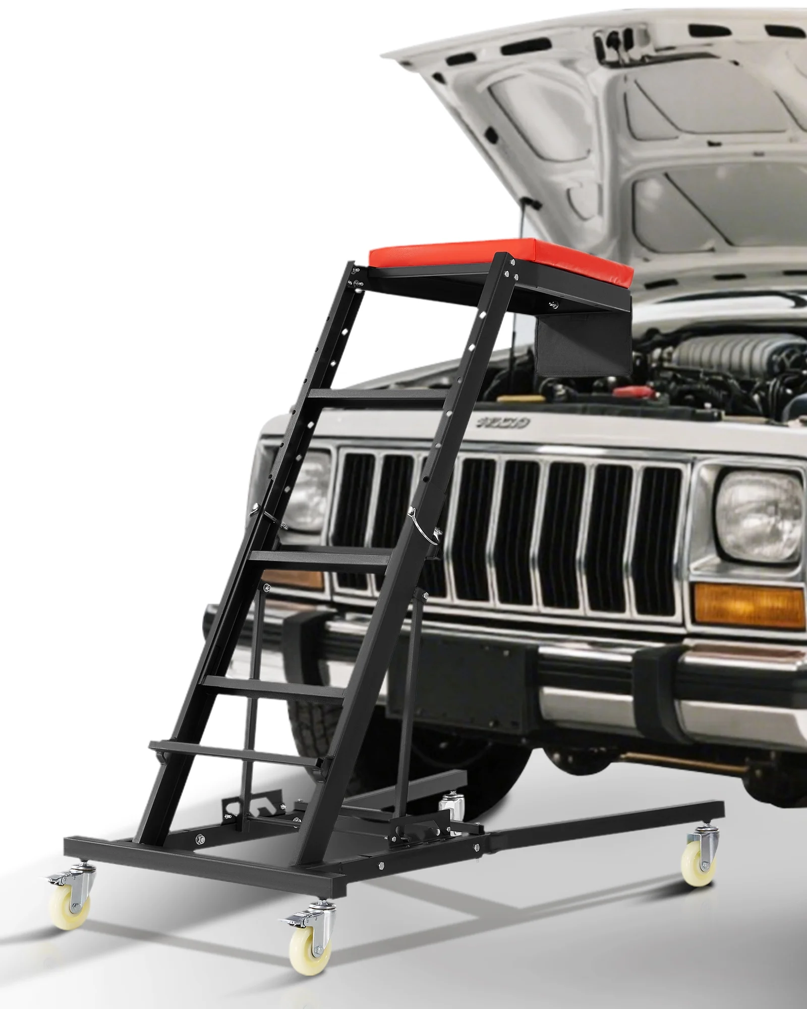 Automotive Topside Creeper, Engine Creeper 42.5"-64.8", 400 LBS Capacity High Top Creeper, 4 Swivel Caster Wheels, Padded Deck, Foldable Creeper for Home Garage, Workshop Repair Maintenance - Image 9
