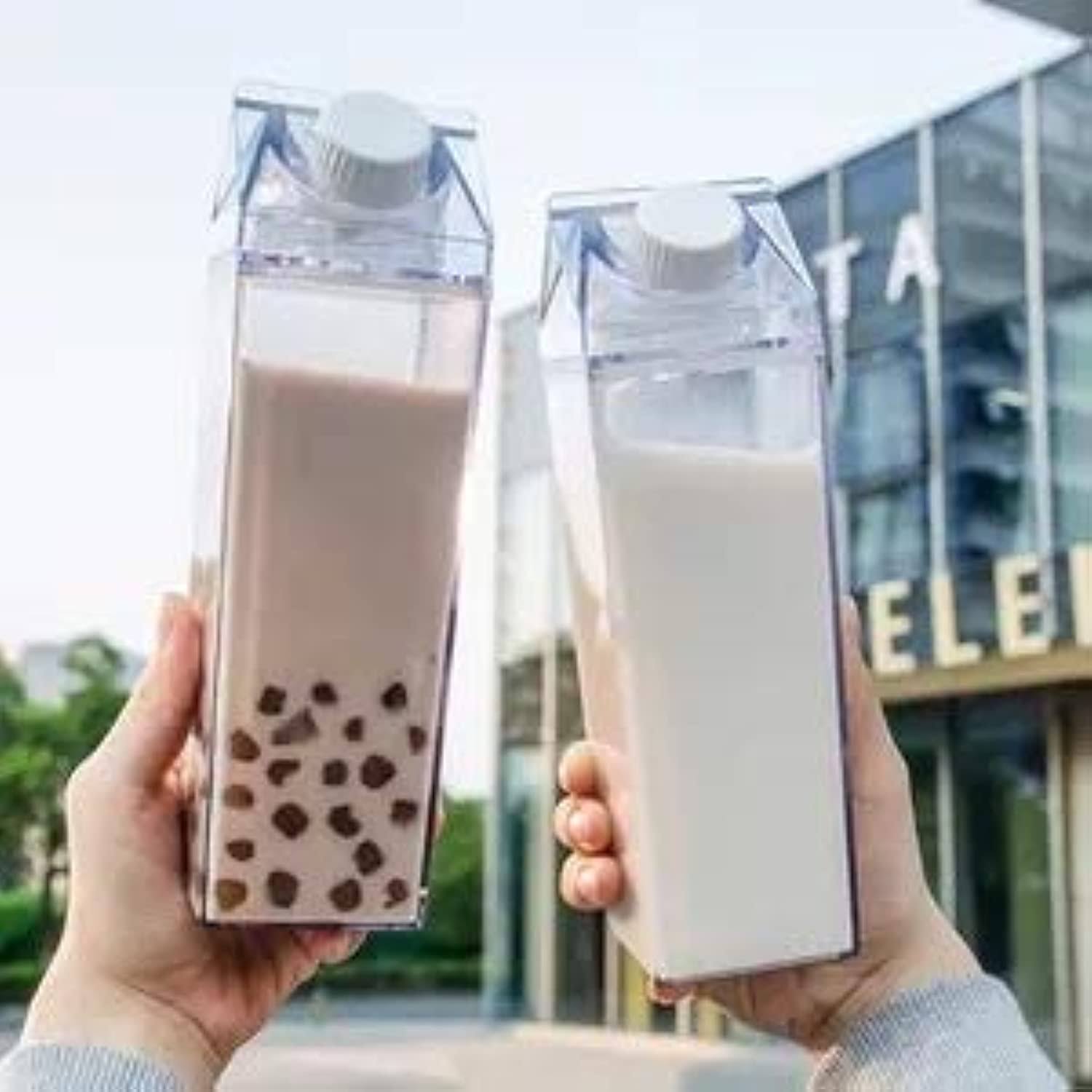 Star-goods Fun Clear Stylish Milk Carton Water Bottle