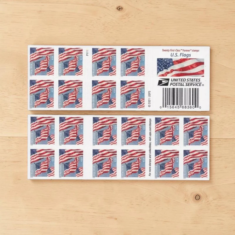 2022 US Flag First Class- Forever Postage Stamps Rectangular Design - 100 Count Coil