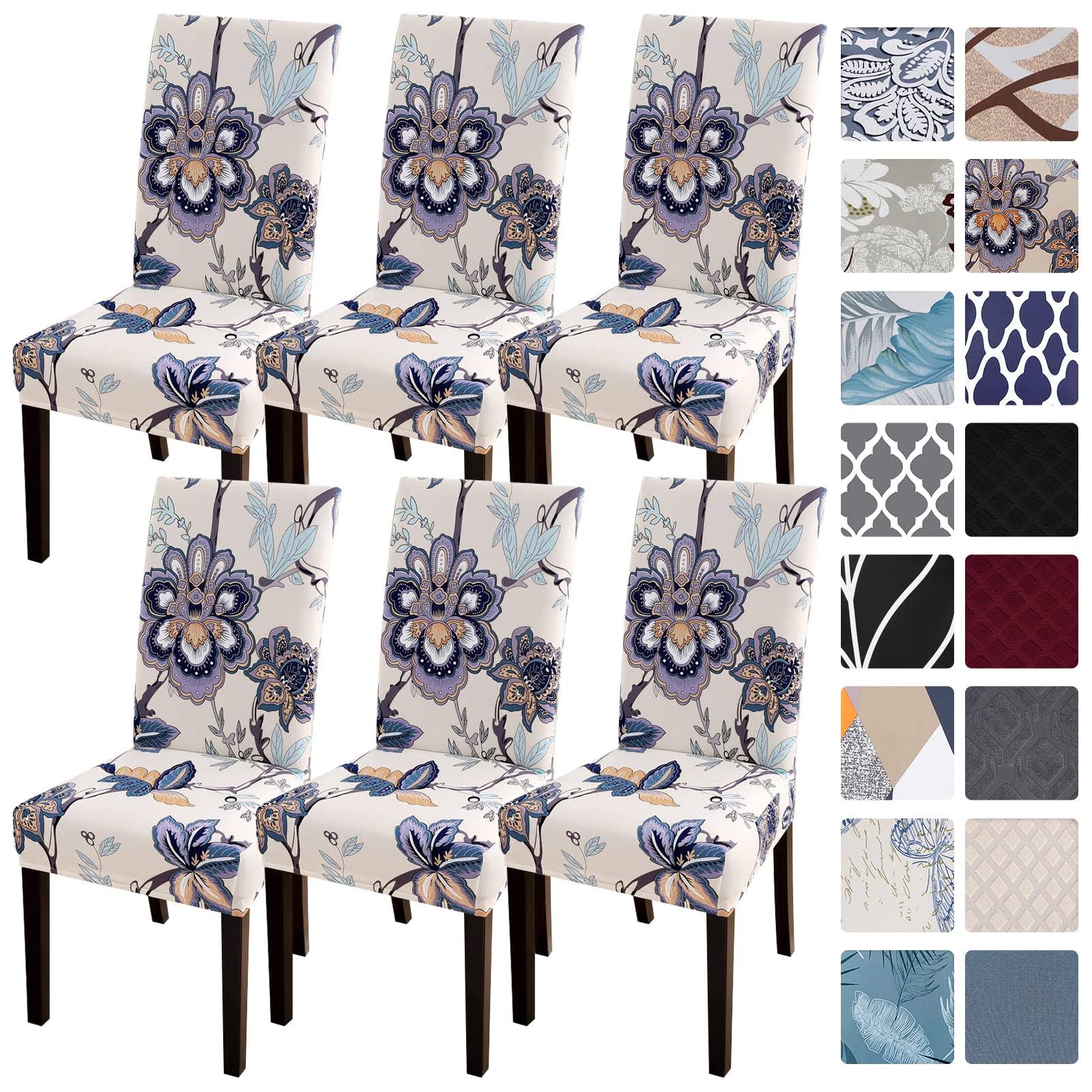 SearchI Fit Stretch Removable Washable Short Dining Chair Covers Slipcover Protector, Spandex Fabric Chair Cover for Dining Room, Hotel, Ceremony