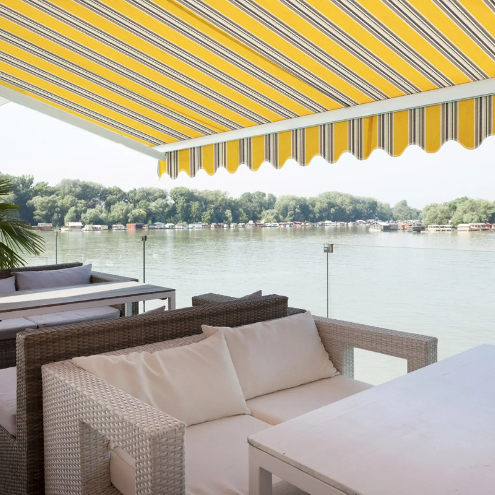 Advaning Luxury Series 10x8 ft. Electric Retractable Sunshade Awning - Garden Green