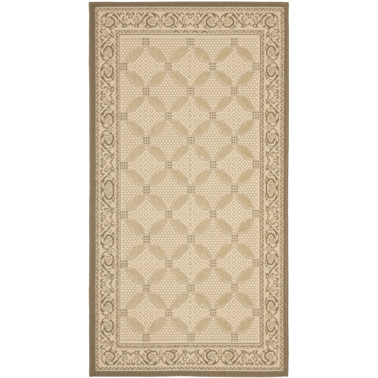 Courtyard Cohen Bordered Indoor/Outdoor Area Rug, Dark Beige/Beige, 9' x 12'(9' x 12') - Image 5