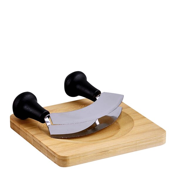 Urtehakkebrett med hakkniv 16 cm bambus