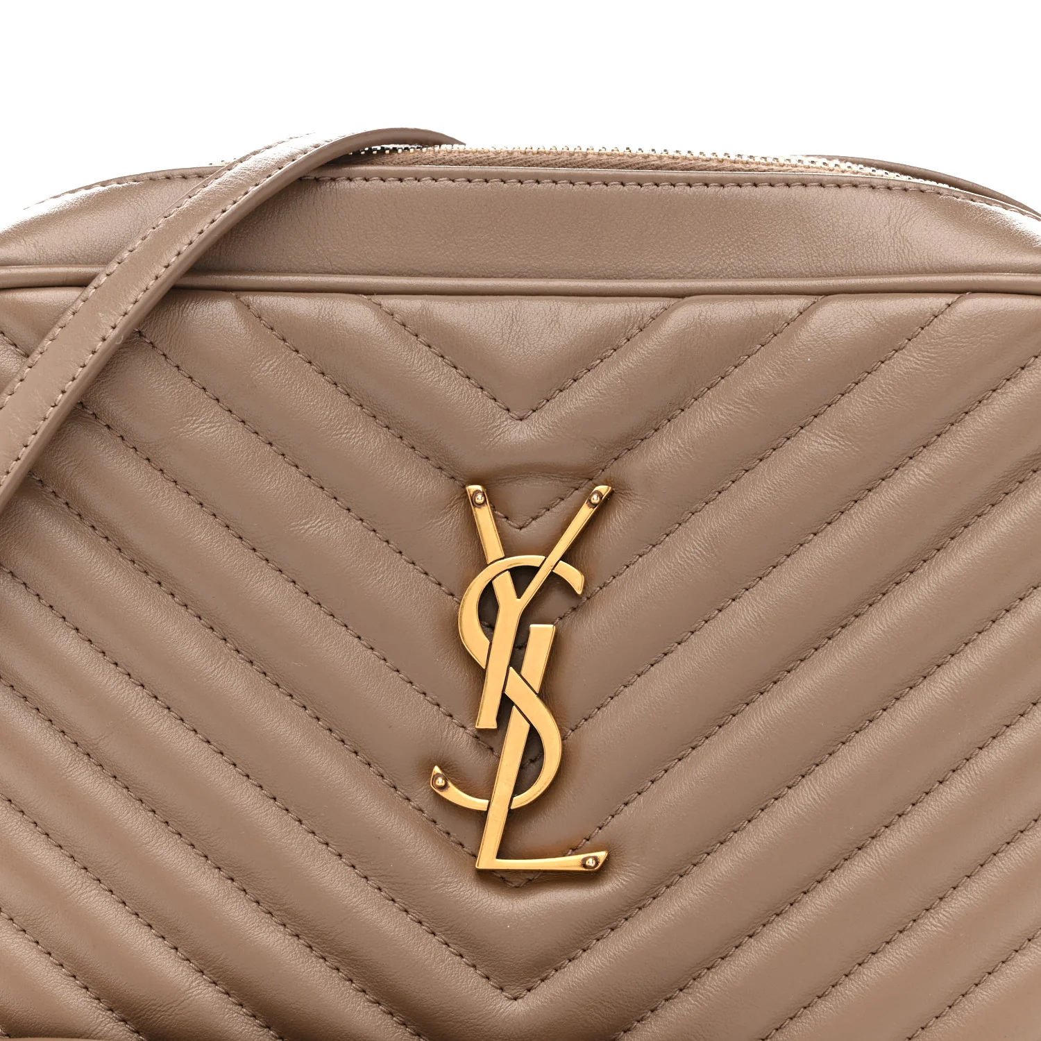Calfskin Matelasse Monogram Lou Camera Bag Dark Beige