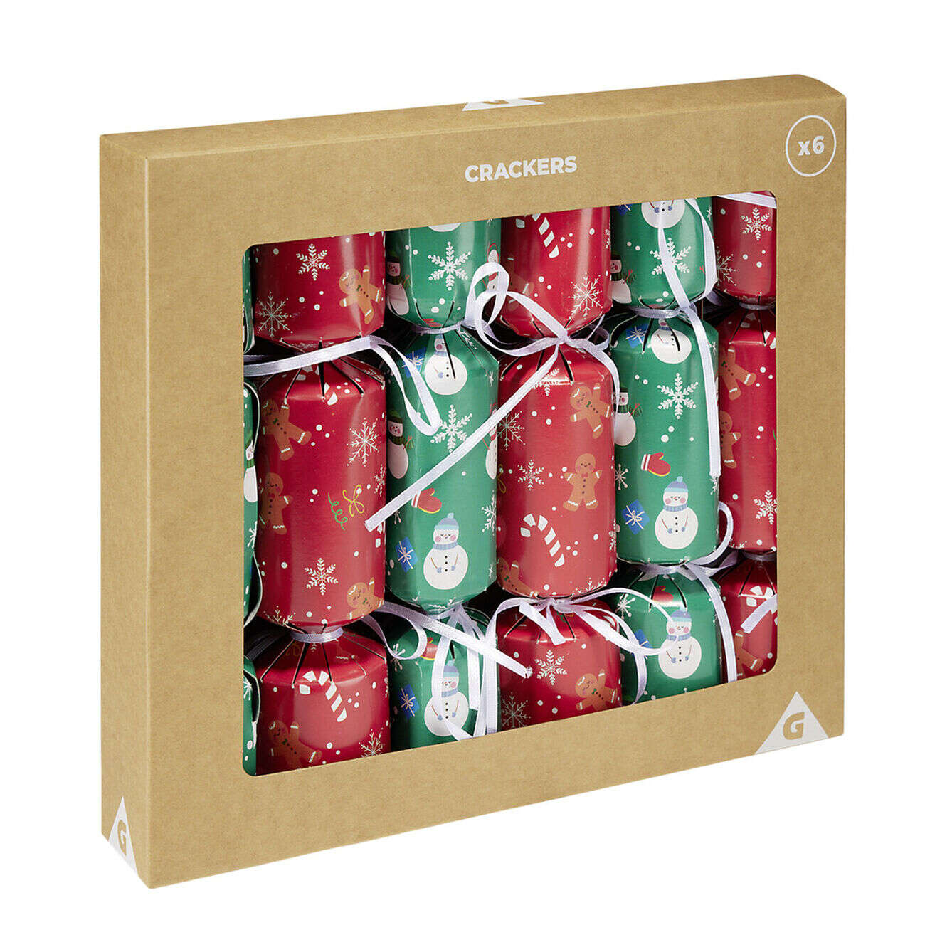 Lot de 6 crackers festif de Noël en papier à remplir