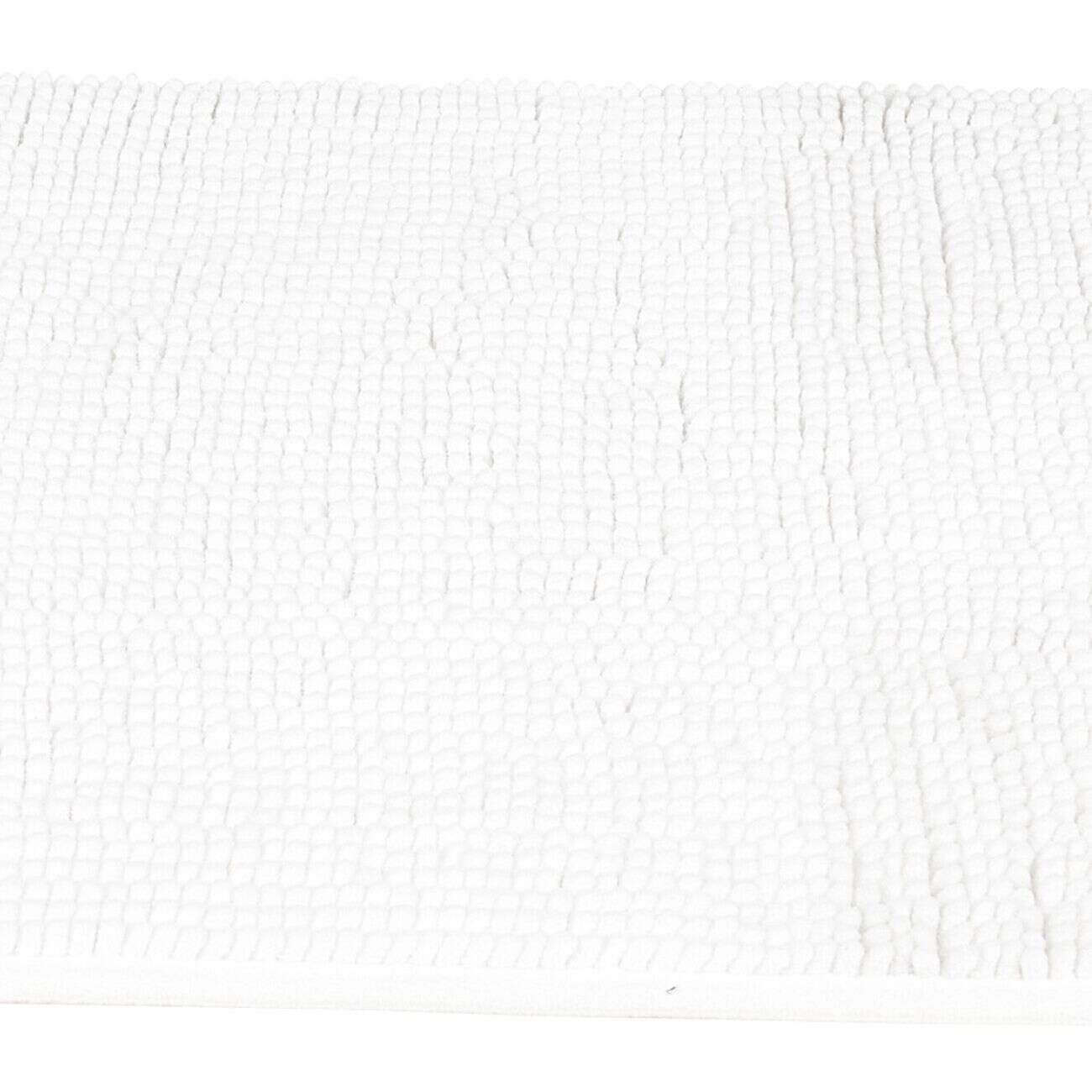 Tapis de salle de bain chenille blanc 45x65cm