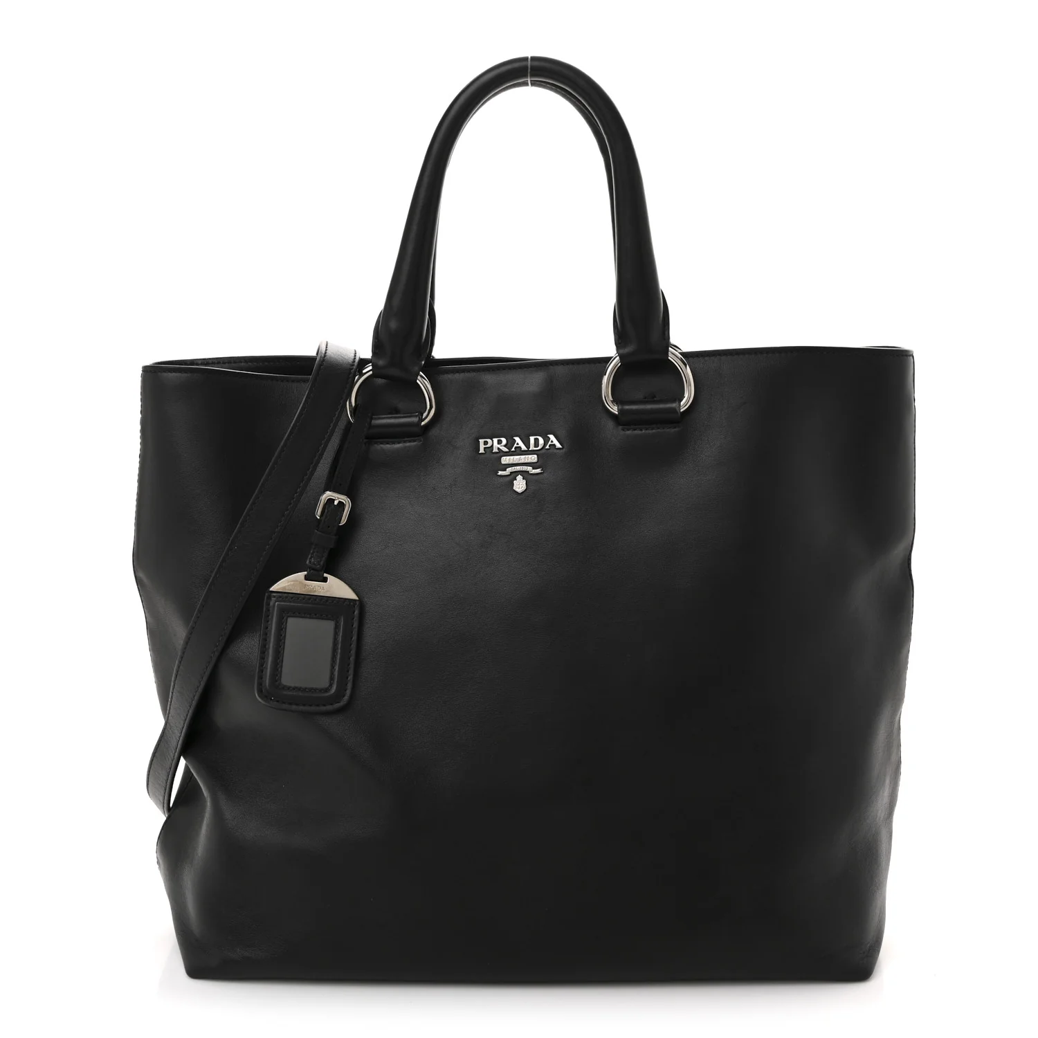 Soft Calf Shopping Tote Black