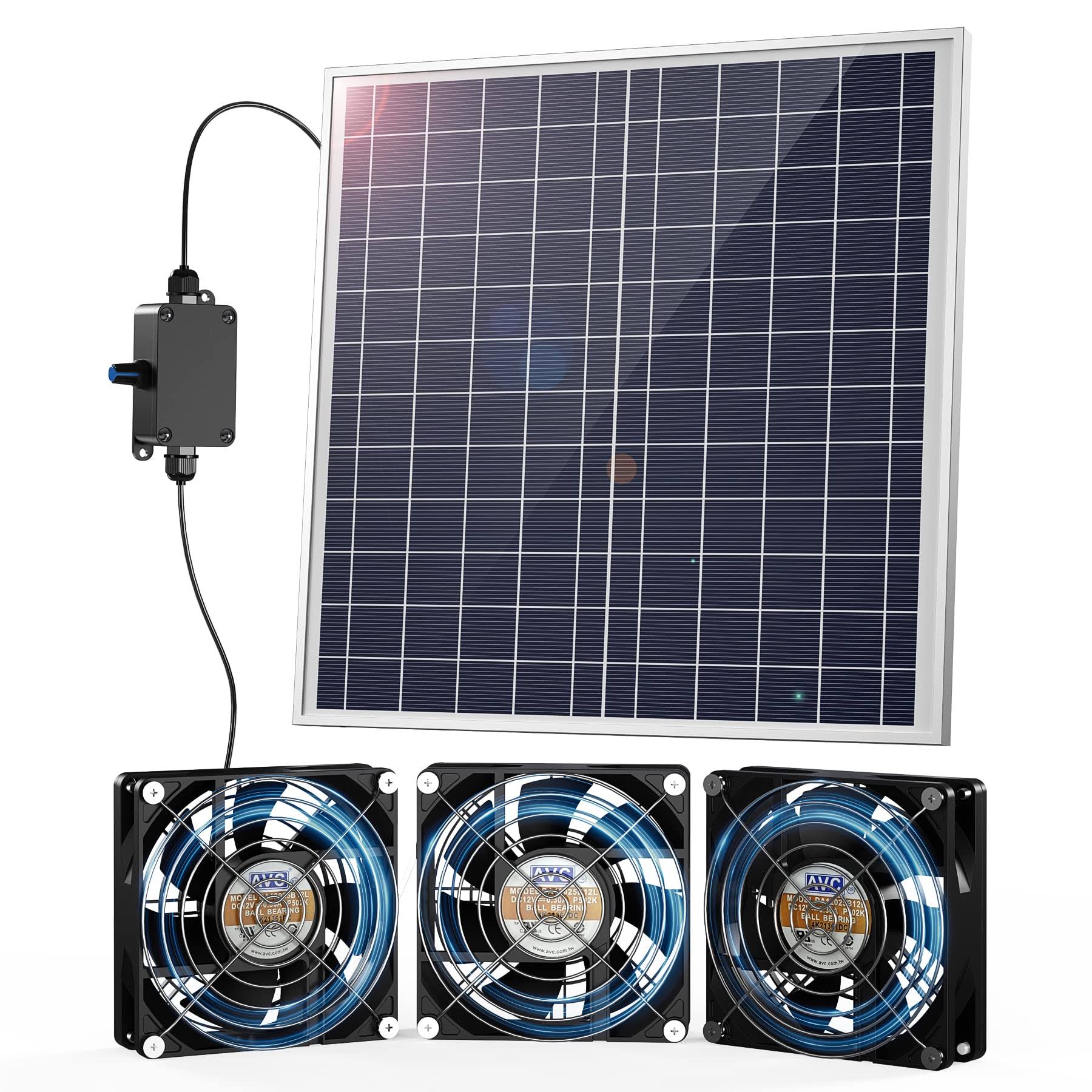 Ankway Chicken Coop Solar Fans 20W Powered 2500 RPM for Greenhouse Cooling Shed IP65 Waterproof RV Ventilation Fan Dog House at MechanicSurplus.com