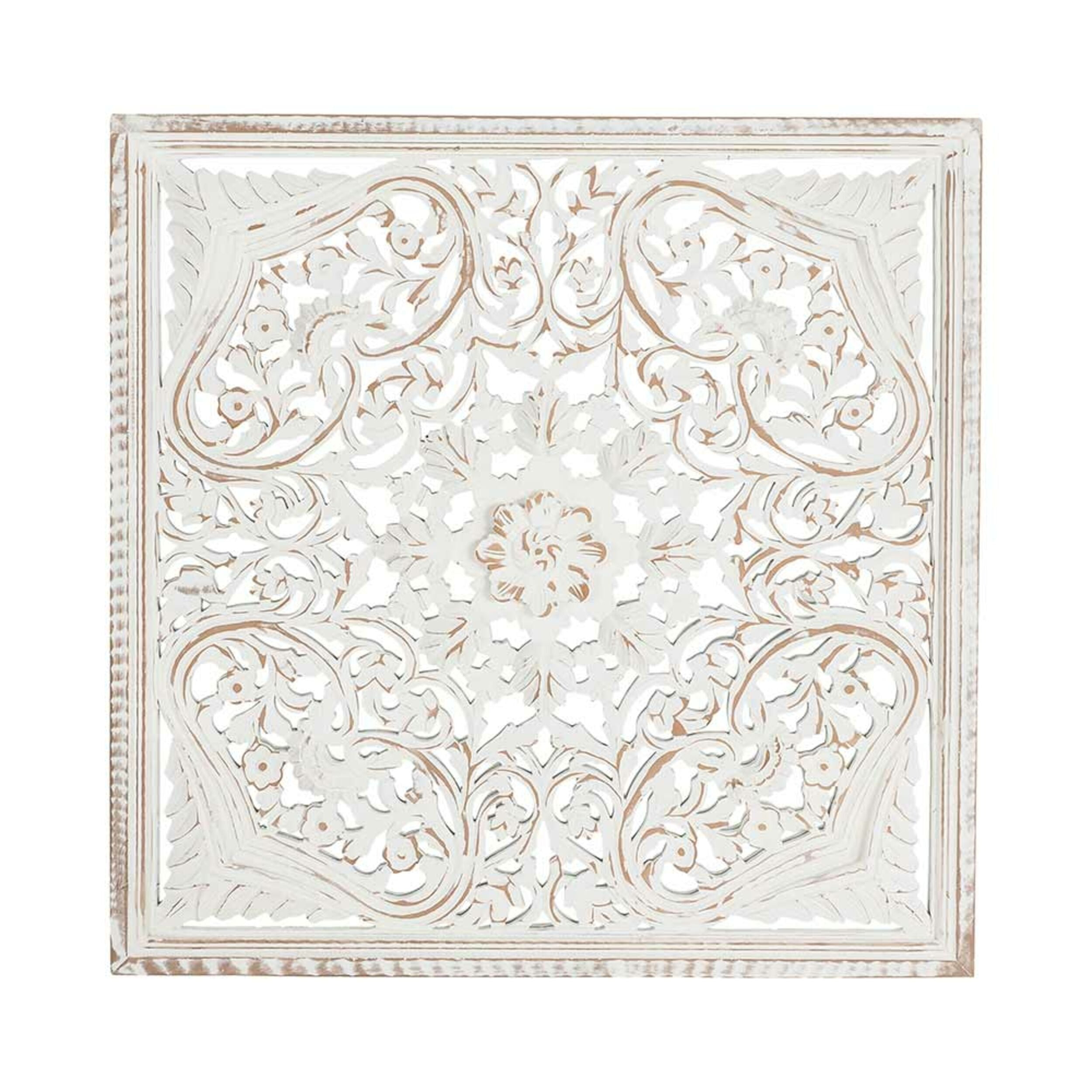 Frieze Square Hand Carved White Panel 90x90cm