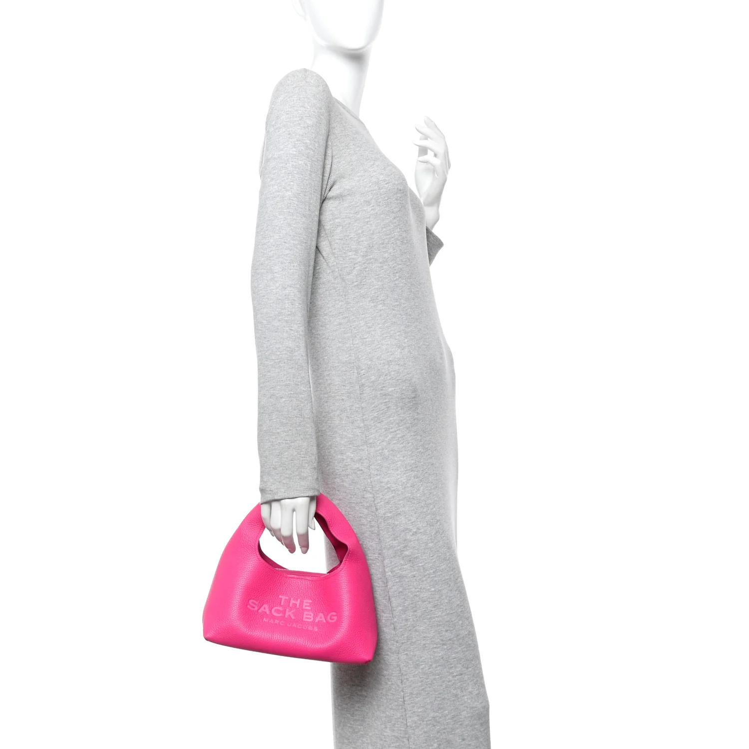 Grained Calfskin Mini The Sack Bag Hot Pink