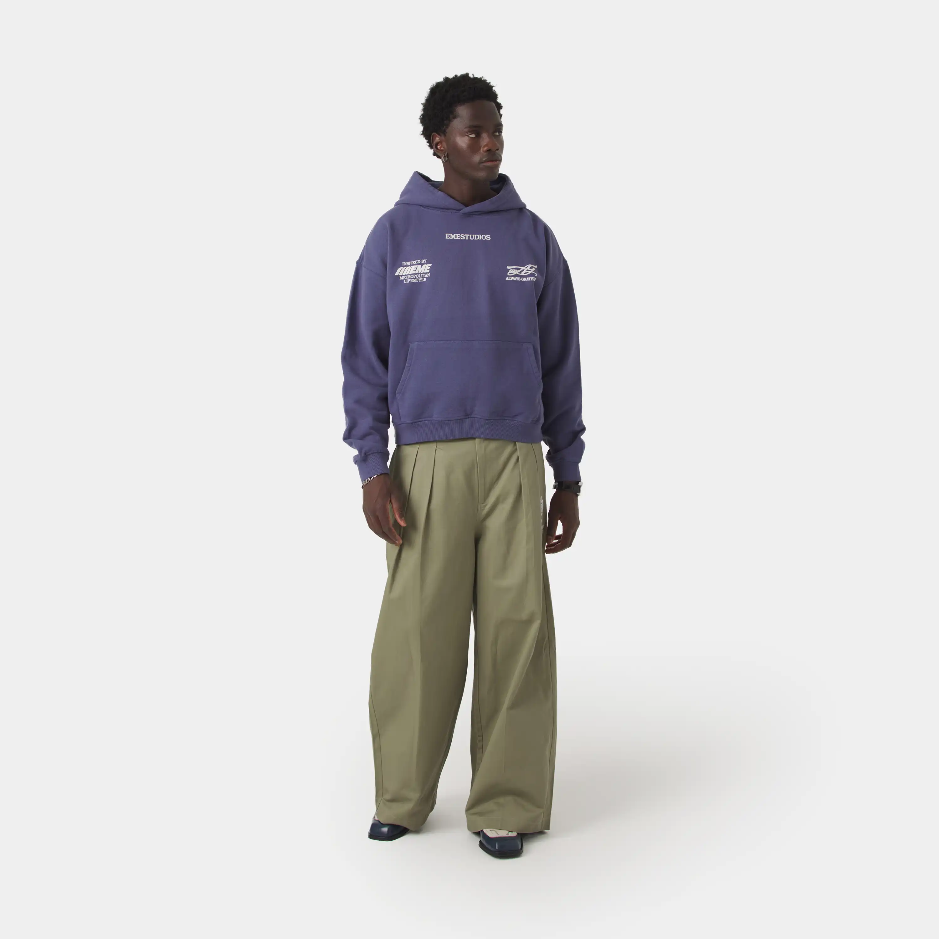 Builder Crown Blue Oversized Hoodie