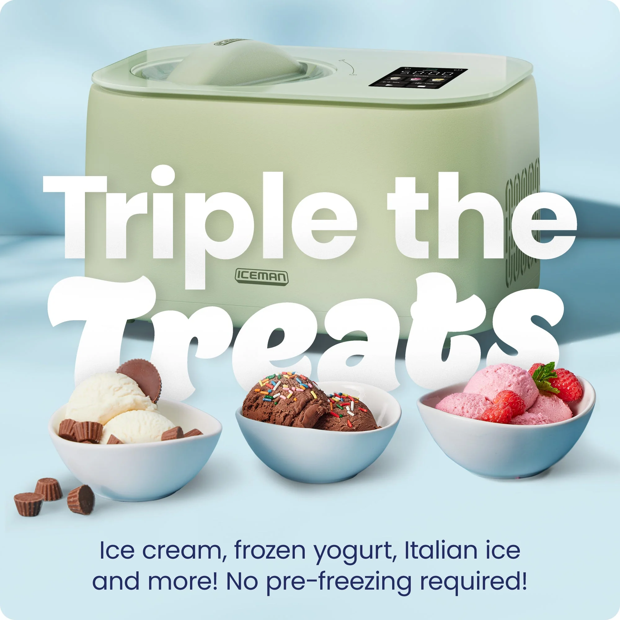 Iceman Trio Ice Cream Maker - Pistachio