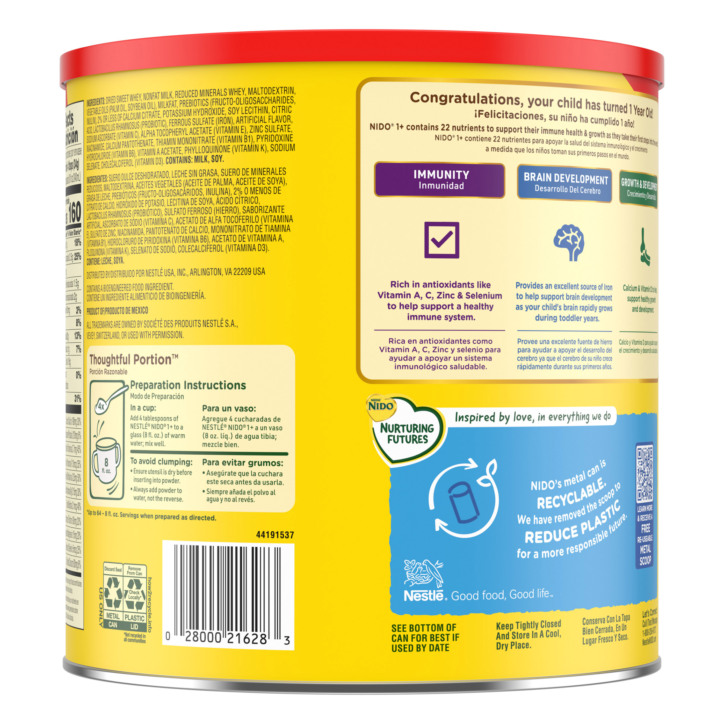 Nestle Nido Kinder 1+ Toddler Powdered Milk, 4.85 lb