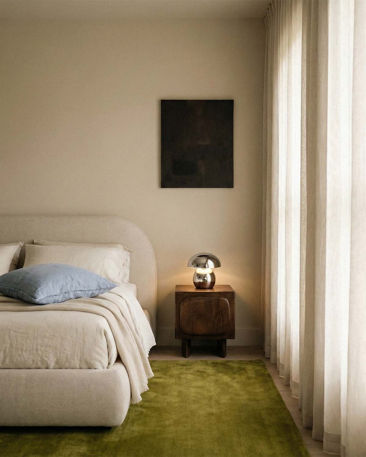 Orlean - Mesita de Noche con Almacenaje de Madera de Mango (45x41 cm) Orlean
