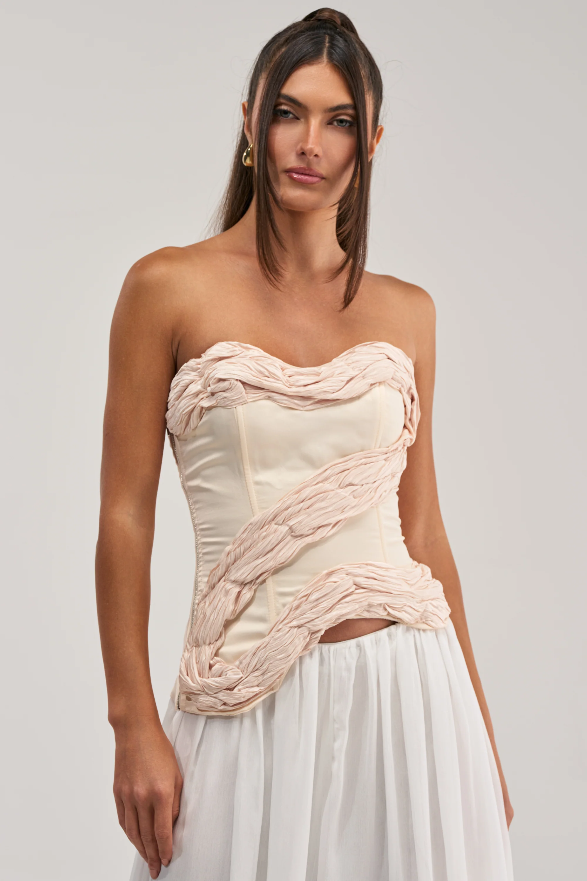 WHITE HOT SATIN CORSET - Akira Store