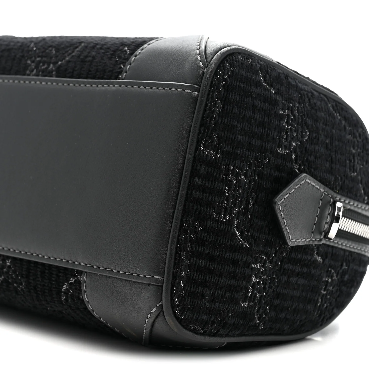 Lauretos Lurex Jacquard Small Ella Boston Bag Black