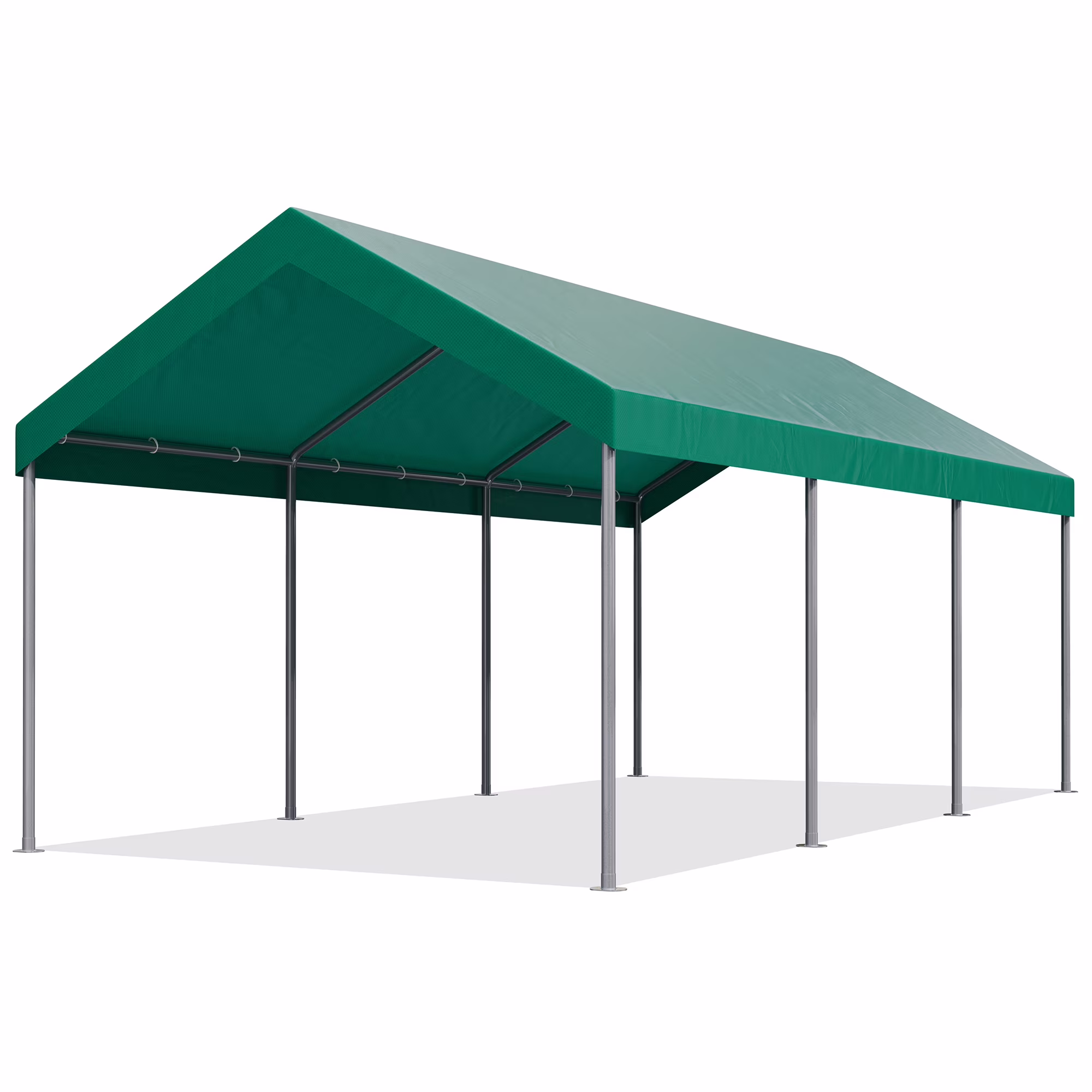 Carport 10 x 20 ft Heavy Duty Carport Car Canopy with Powder-Coated Steel Frame, Portable Garage for Car, Boat, Shelter Party Tent with 180g PE Tarp Gray(Gray) - Image 5