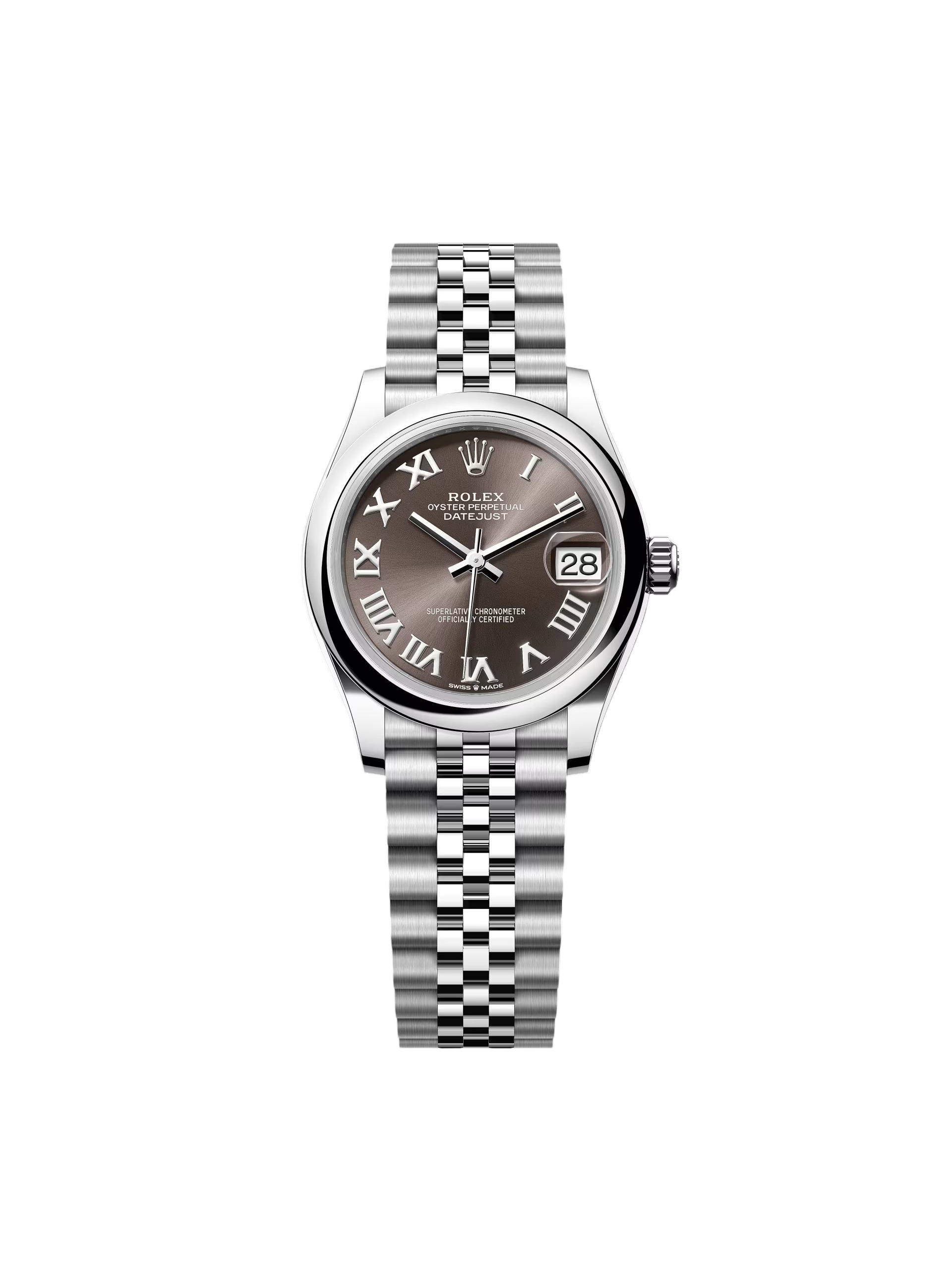 【Super Clone】RLX Datejust m278240-0015/0016 31mm  Dark Grey Roman Domed Bezel Oyster Oystersteel