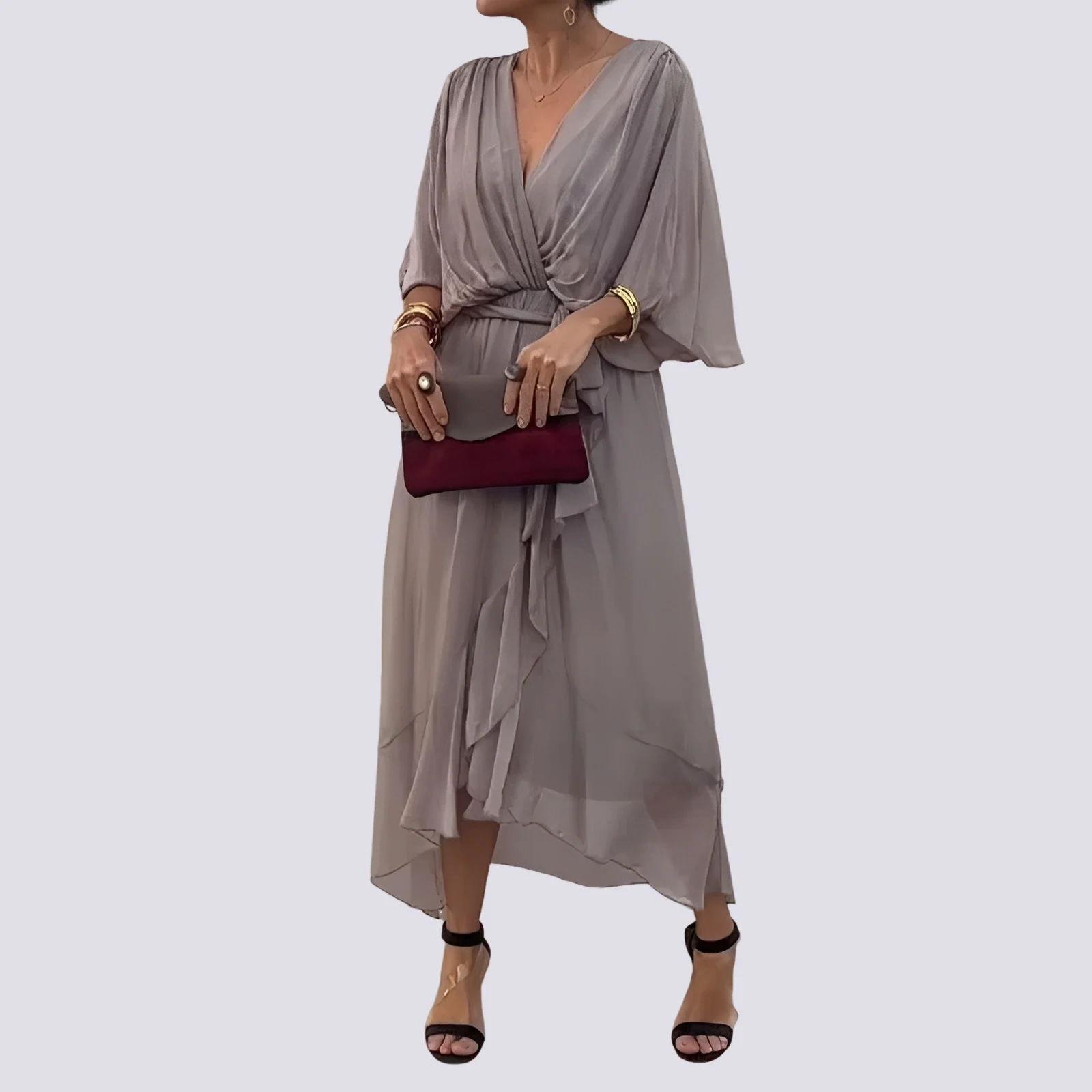 Jane - Robe Irrégulière avec Col en V