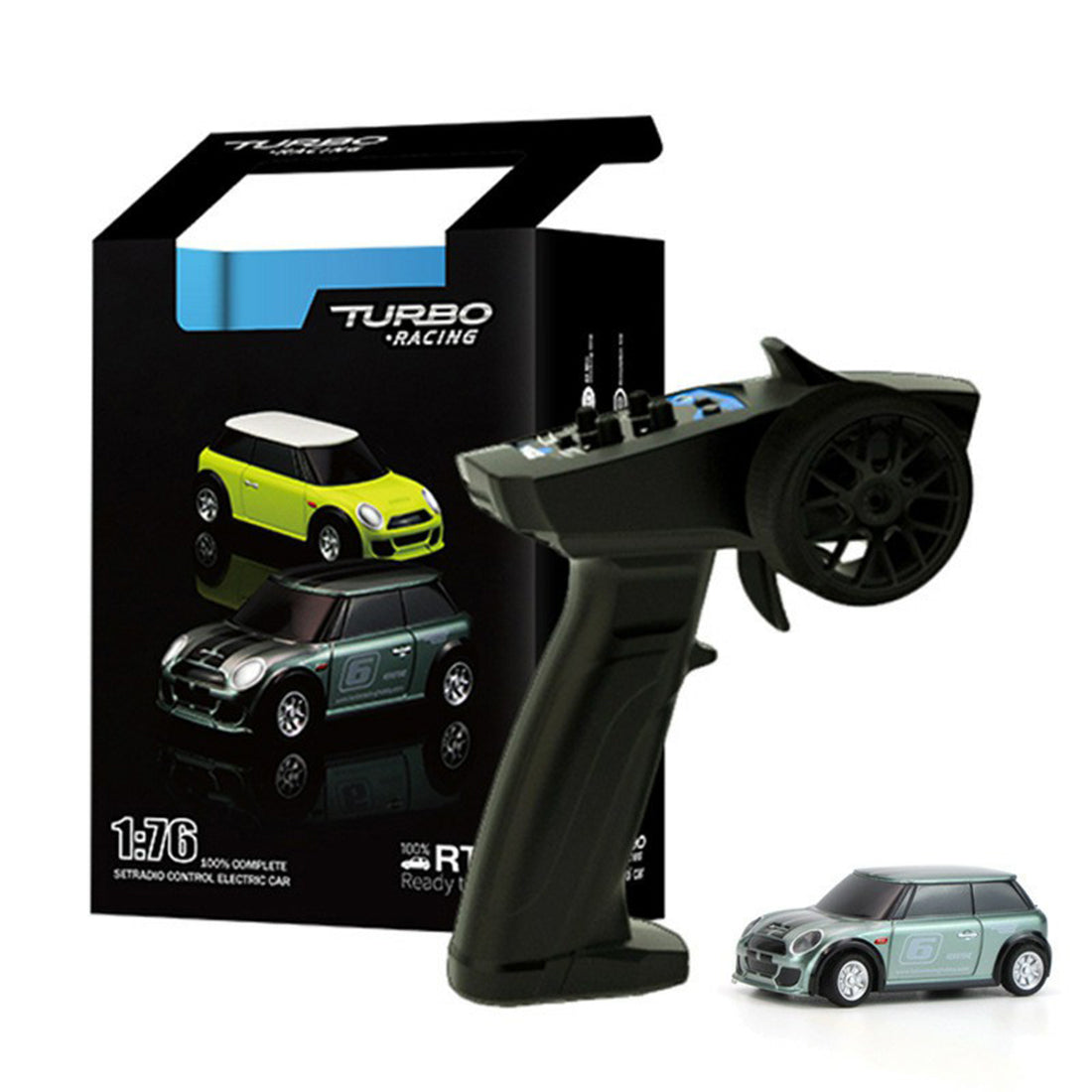 TURBO Racing 2.4Ghz 1:76 Full Scale Electric RC Car with P31 Remote Controller Desktop Toy