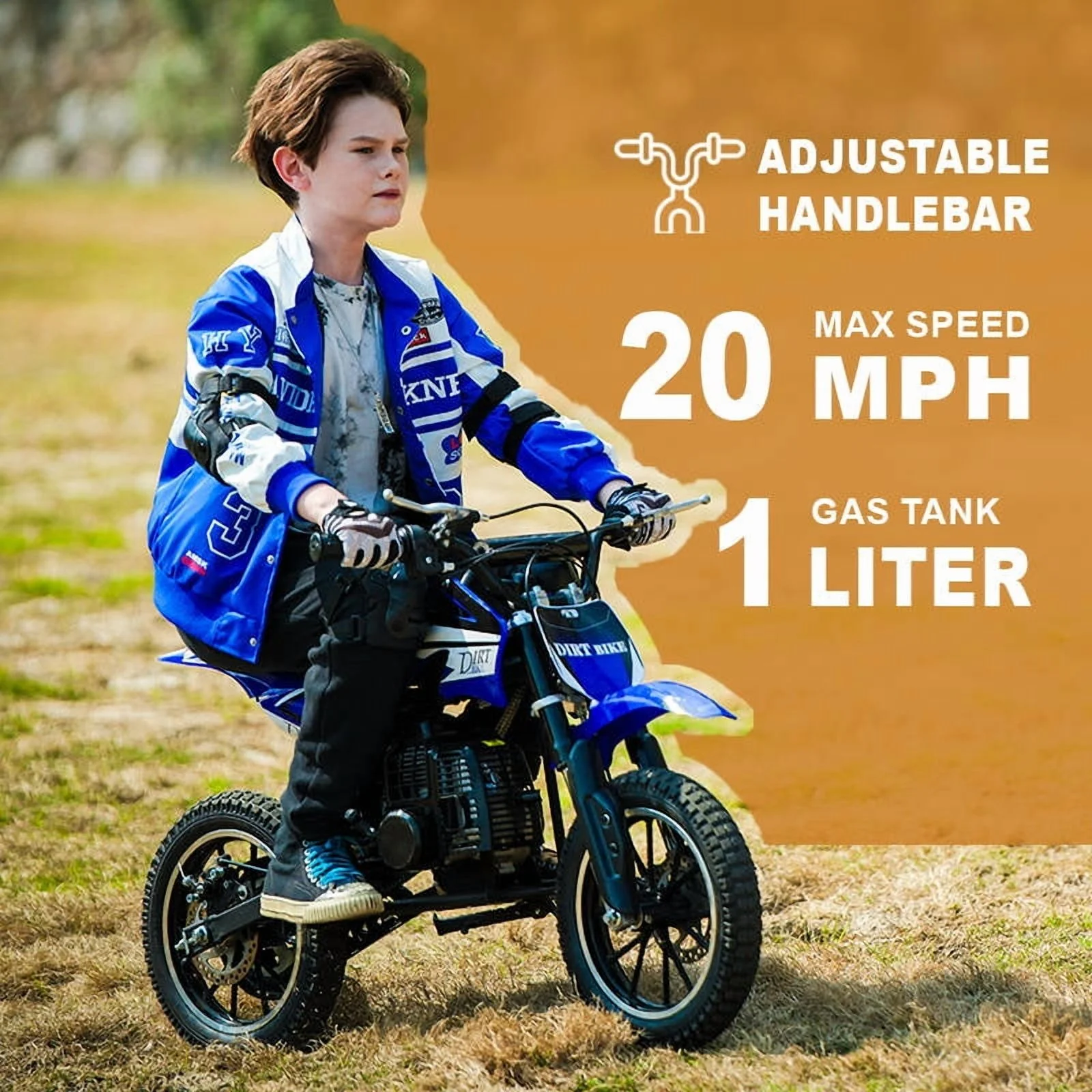 Dirt Bike,50CC Gas Powered Off Road Dirt Bike for Kids 8-13,Weight Support Up to 180 LBS,25 Mph,46*46**14in,Red(Red) - Image 6