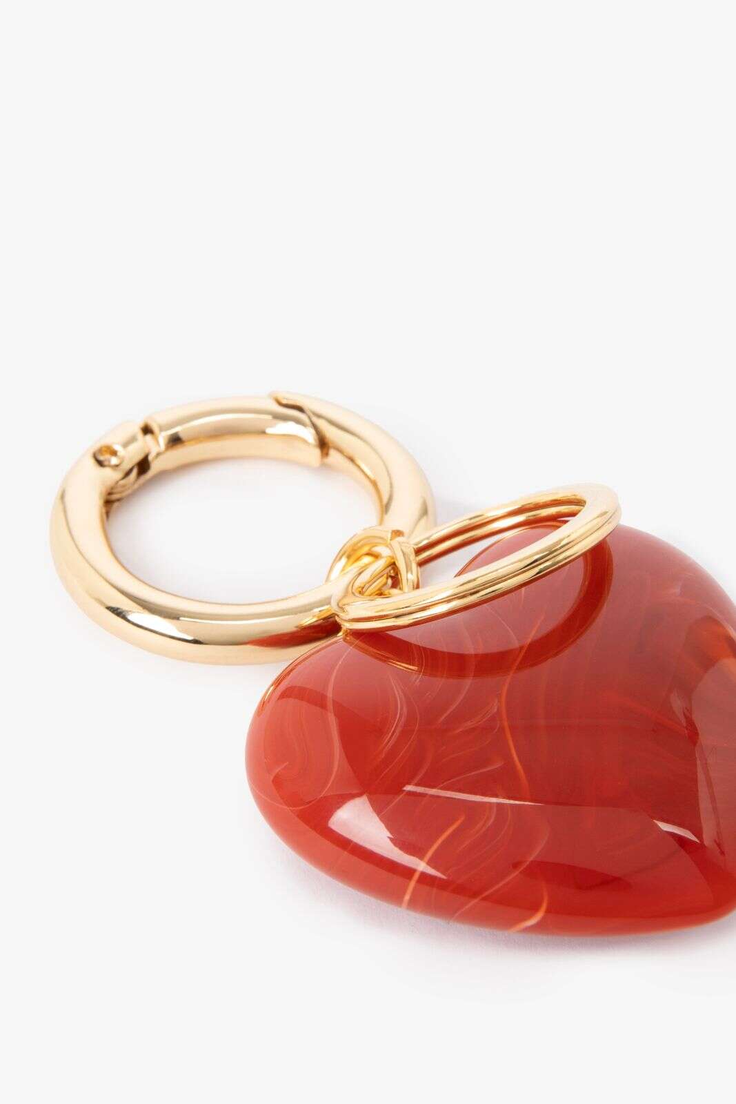 Roze resin bag charm met hart