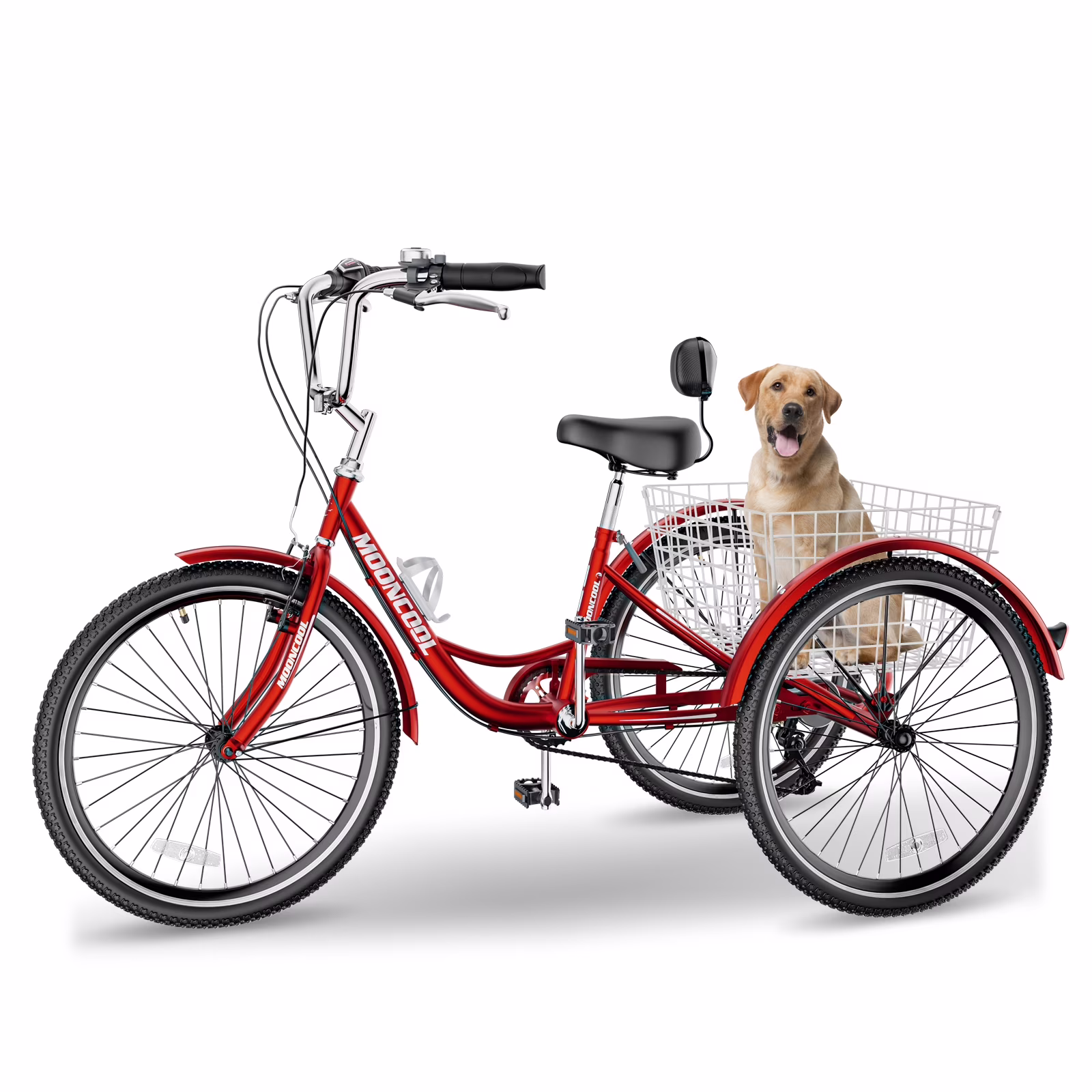 FICISOG 7 Speed Adult Tricycle for Women, 20/24/26 in Adult Trike with Basket, 3 Wheel Bikes for Adults Seniors, Cruise Trike for Shopping Picnic