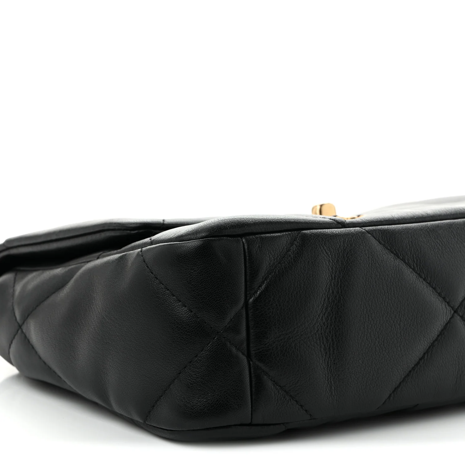 Shiny Goatskin Quilted Medium Chanel 19 Flap Black