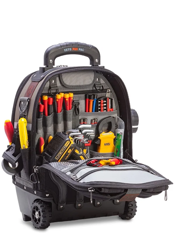VETO Waterproof Tool Bags with Wheels, Polypropylene Plastic Black