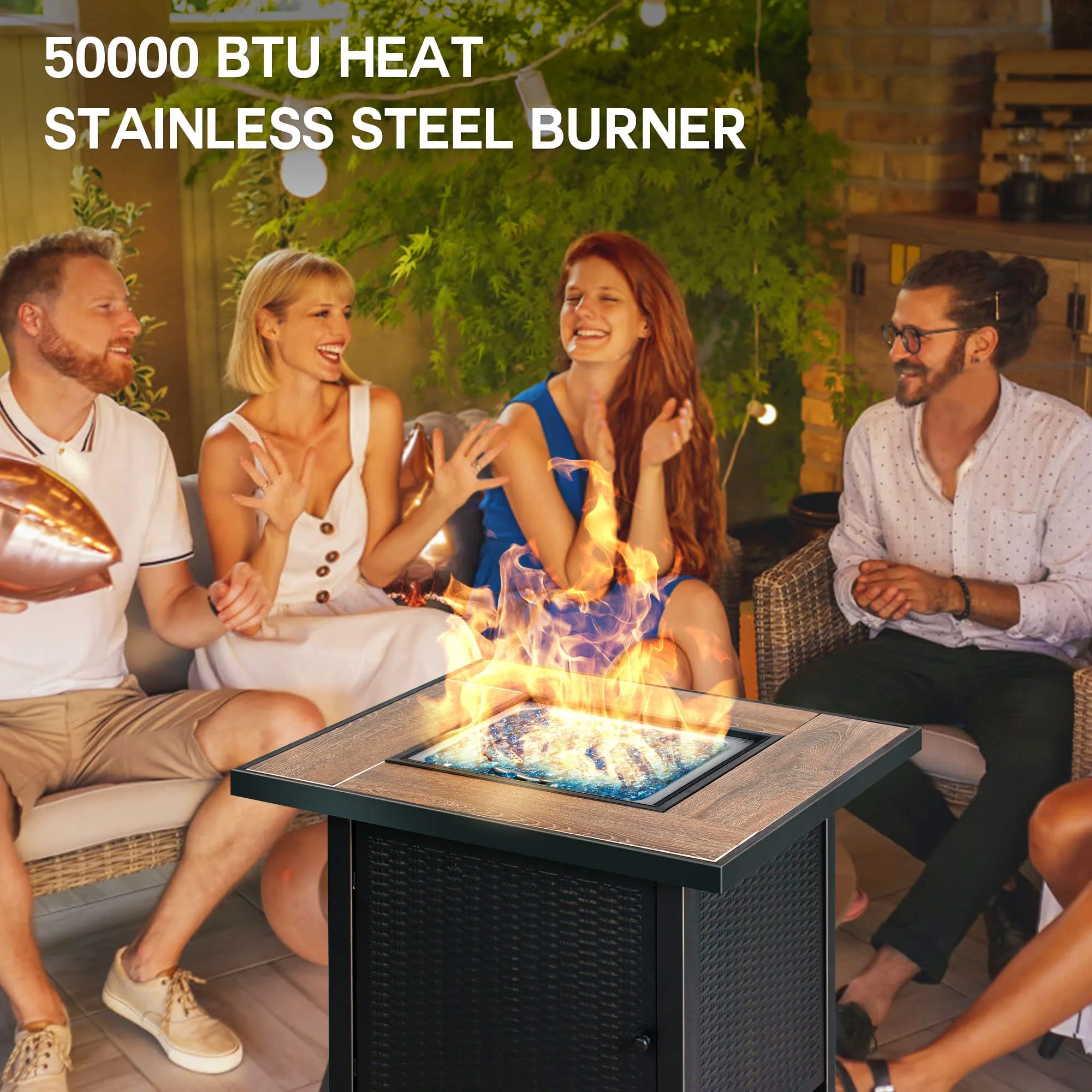 Propane Gas Fire Pit Table with Lid for Outside Backyard, Patio 50000 BTU 30 inch(Black-30'') - Image 10