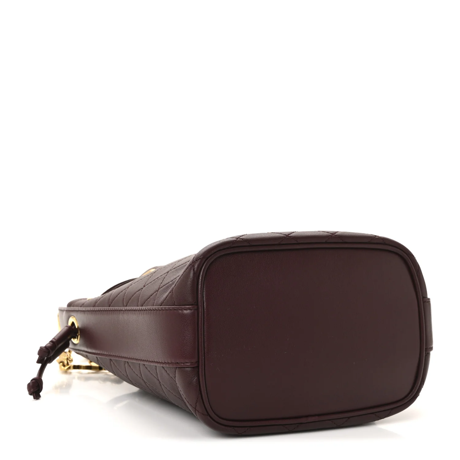 Lambskin Carre Quilted Cassandre Small Bucket Bag Hot Wine