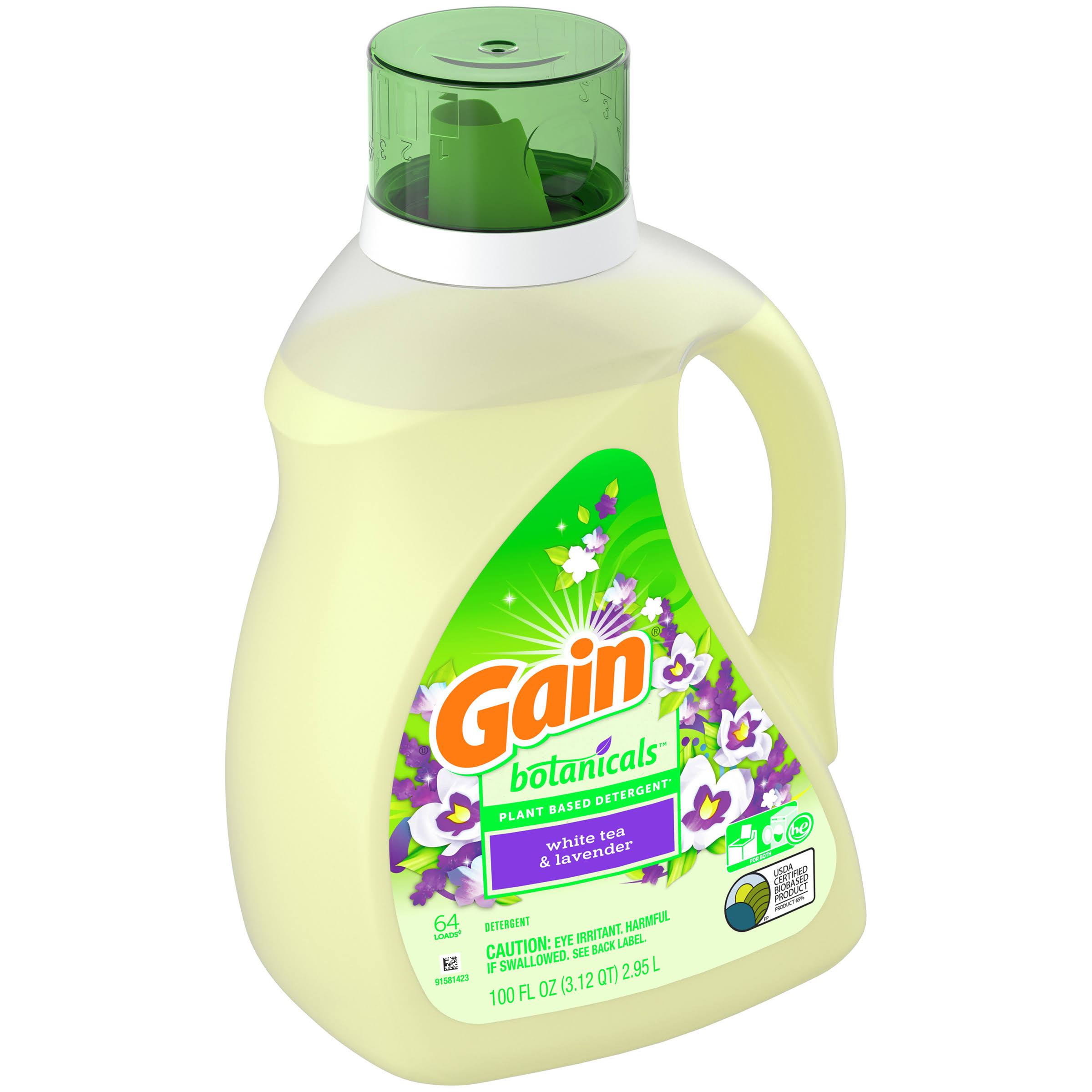 Gain Botanicals Detergent, White Tea & Lavender - 100 fl oz