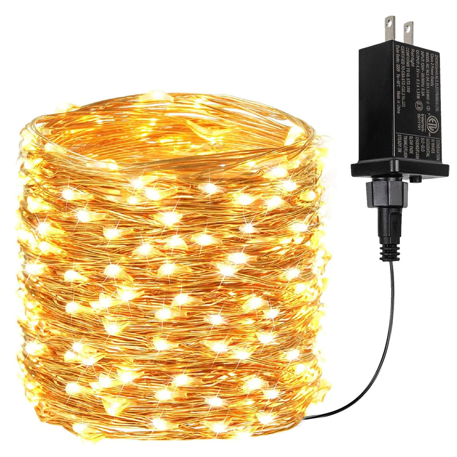 BHCLIGHT 66ft 200 LED Fairy Lights Plug in, Waterproof String Lights Outdoor 8 Modes Copper Wire Lights Bedroom Decor, Twinkle Lights for Girls Room