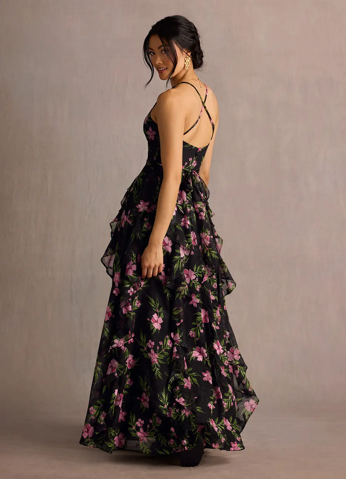 Megan Black Multi Floral Maxi Dress