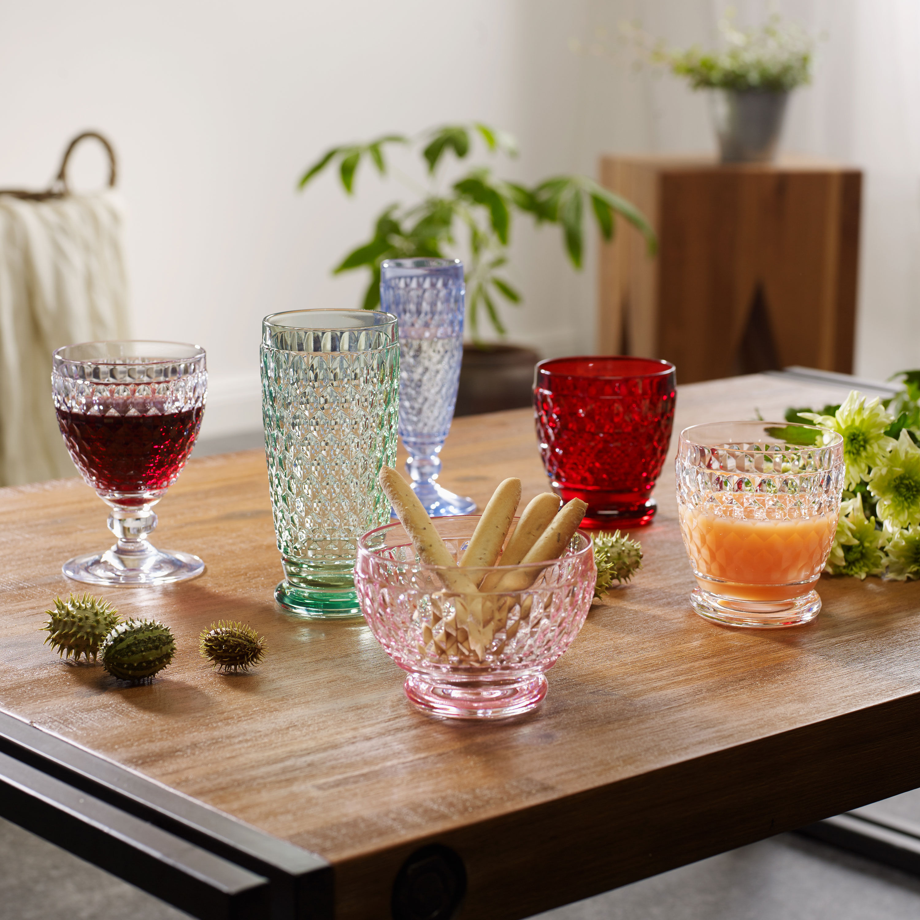 Boston Water glass - Red, 6.8 oz, crystal glass