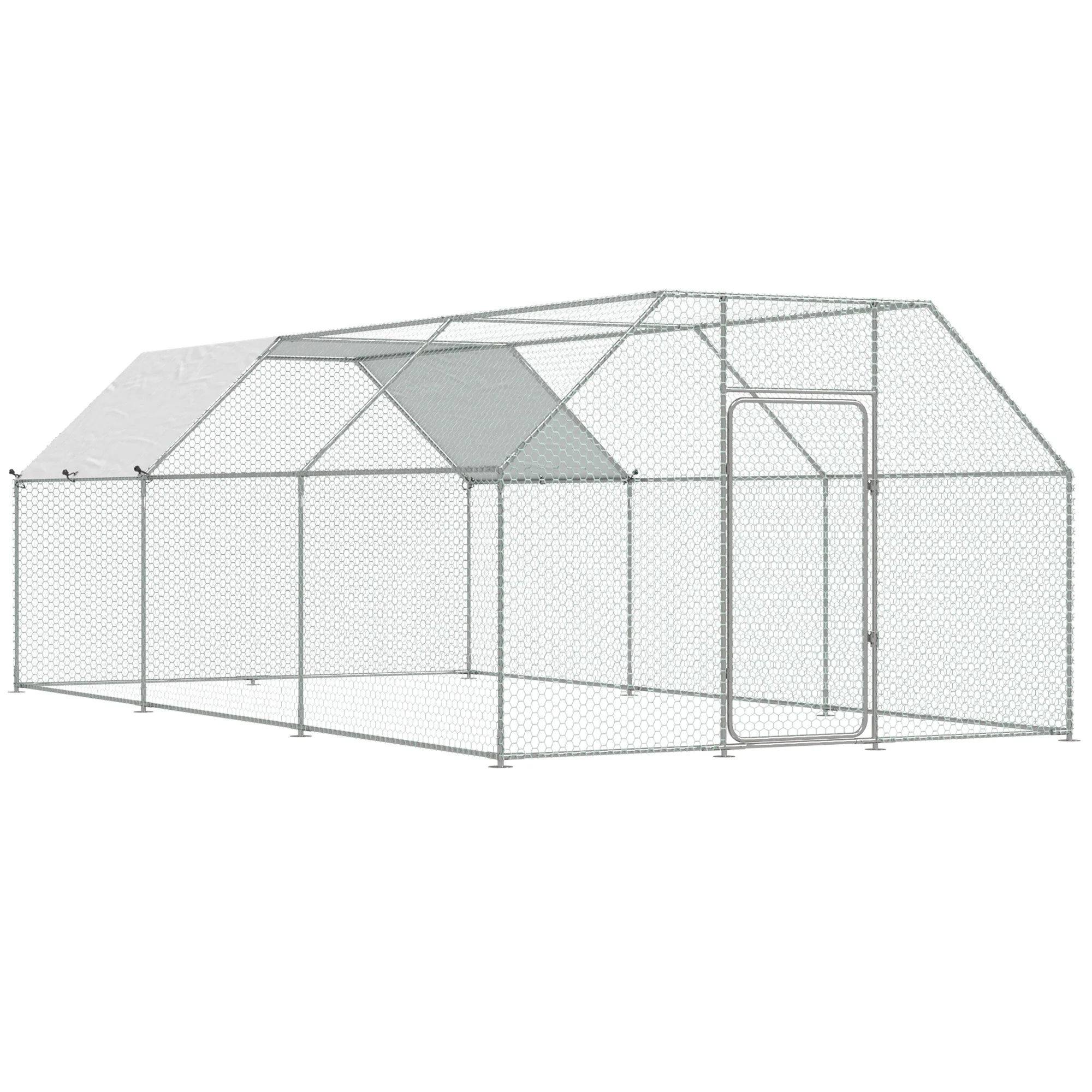 AECOJOY Large Walk-in Chicken Coop Run for 15-20 Chickens, 19.5x10x6.4 FT