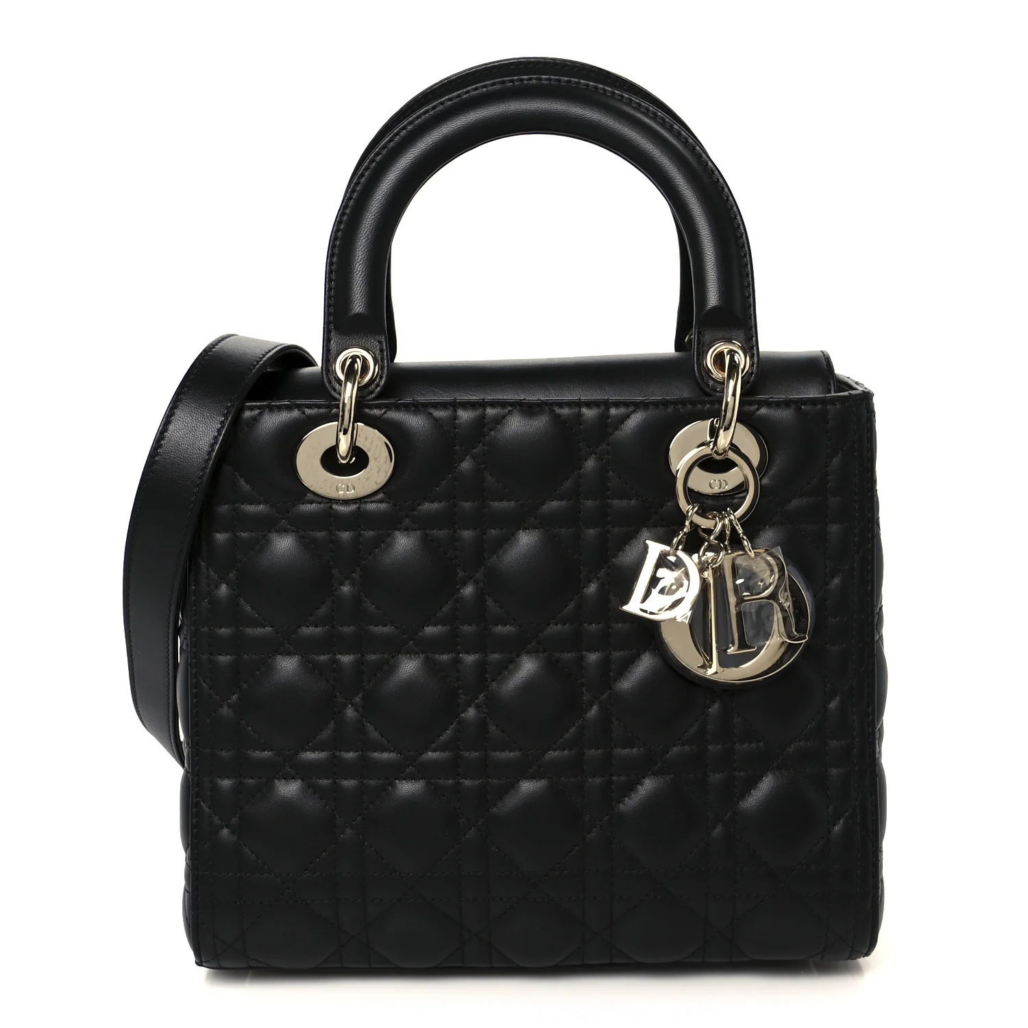 Lambskin Cannage Medium Lady Dior Black