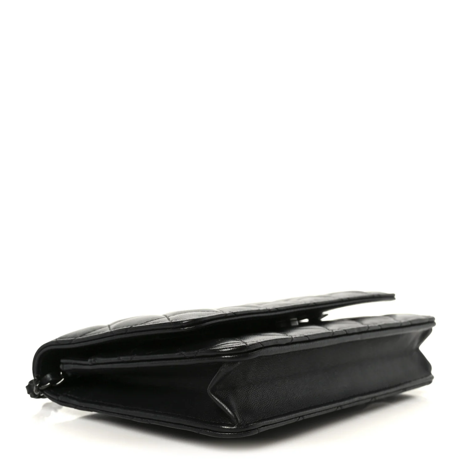 Lambskin Quilted Wallet On Chain WOC So Black