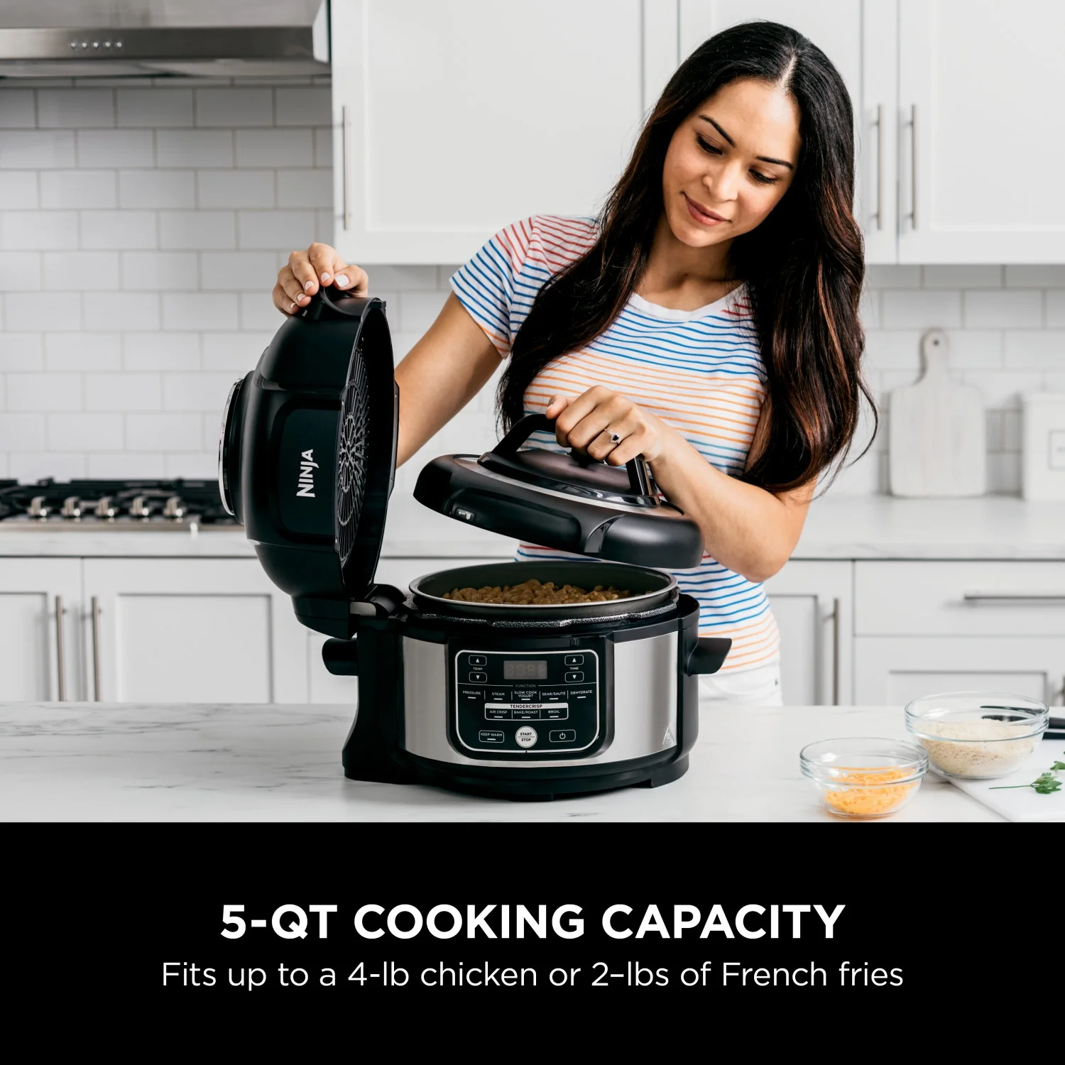Ninja Foodi 10 - in - 1 5 Qt Pressure Cooker, Steamer, Bake, Broil, Dehydrate, Air Fryer, Non - Stick, FD101 Stainless Steel
