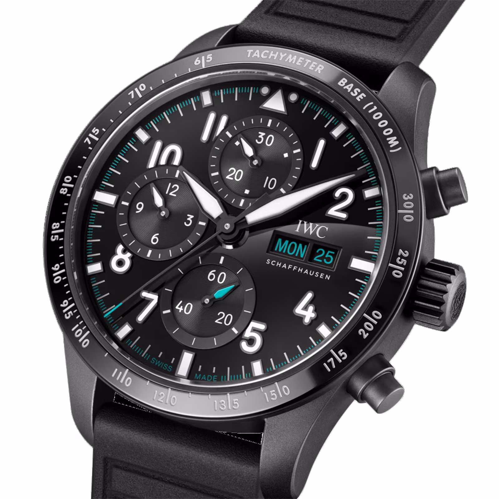 【Super Clone】IWC Pilot Performance Chronograph 41mm Mercedes AMG Petronas Formula OneTM Team Mens Watch Black Rubber IW388306